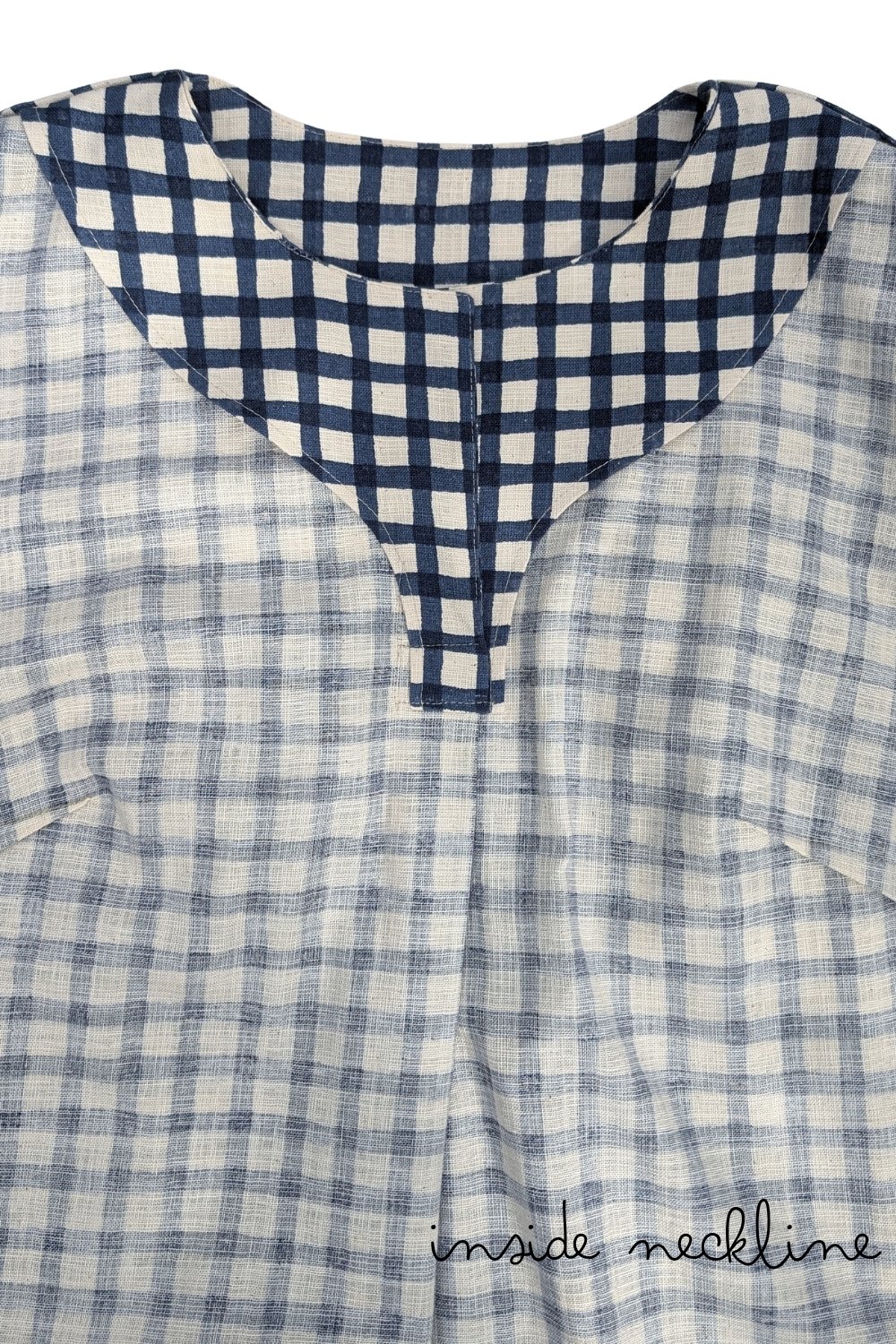 Hannah Check Dress - inside neckline.jpg