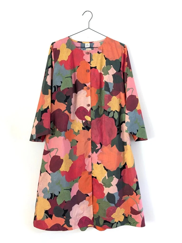 Marina colourful floral Liberty print button down dress