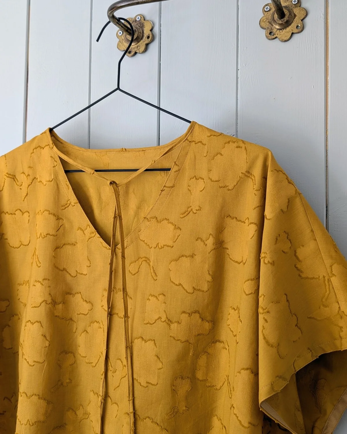 handmade ochre yellow neck tie top