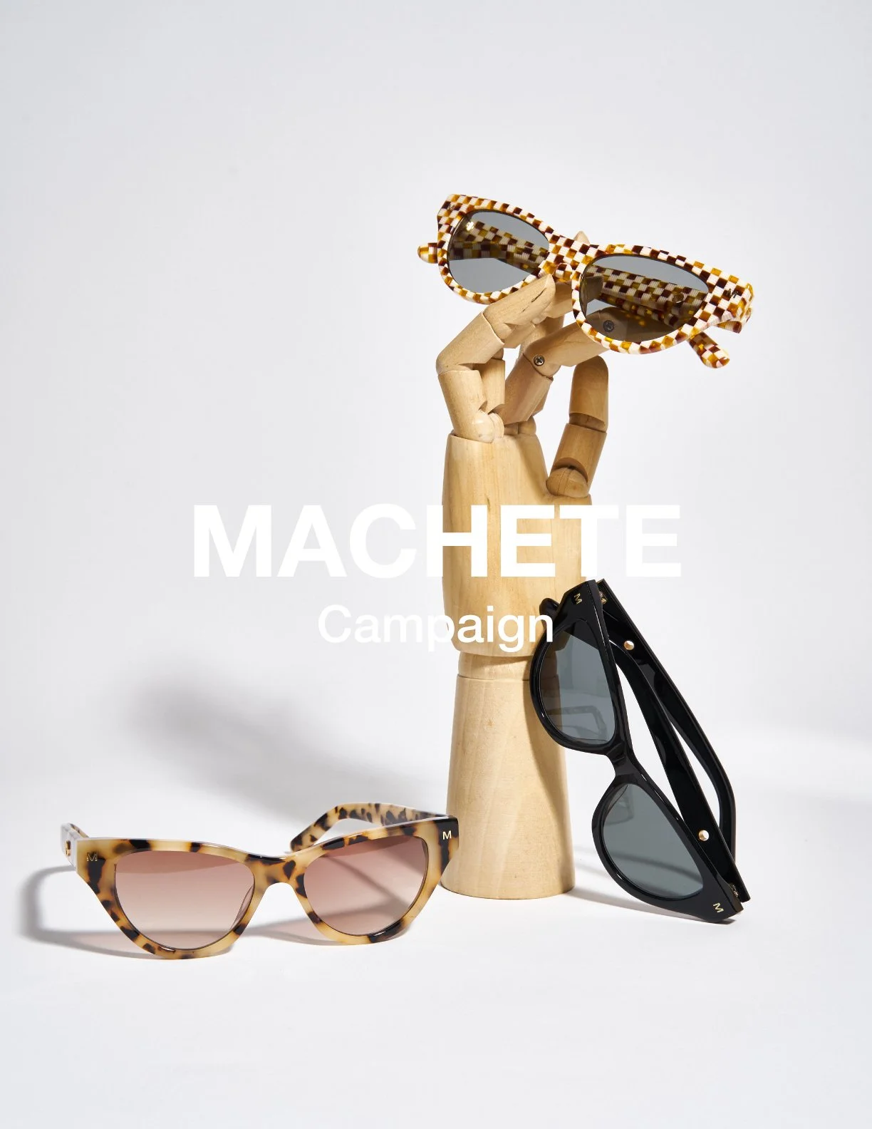 Creative product photography campaign image of MACHETE sunglasses 