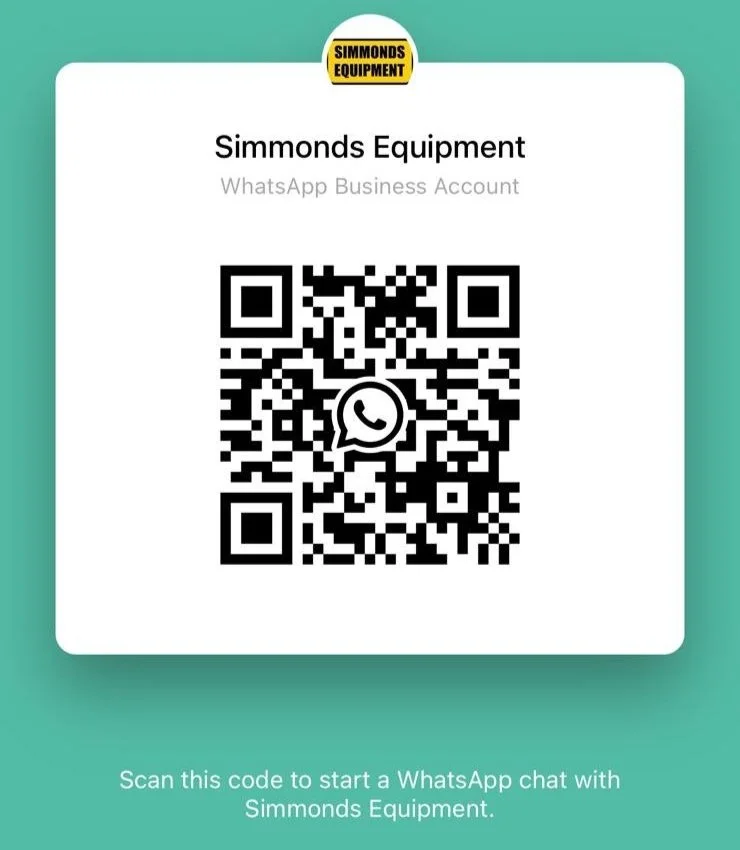 SCAN THIS CODE TO START A WHATSAAP CHAT WITH SIMMONDS EQUIPMENT