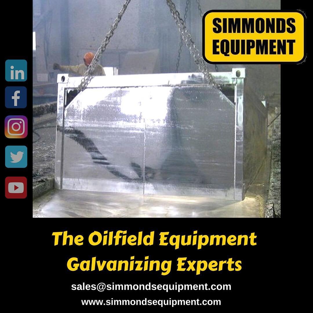 💡Save your company money by increasing life span and reducing maintenance costs of your new equipment. 
The corrosion resistance your long term equipment assets demand from the oilfield equipment galvanizing experts.
. .

#simmondsequipment #oilandg