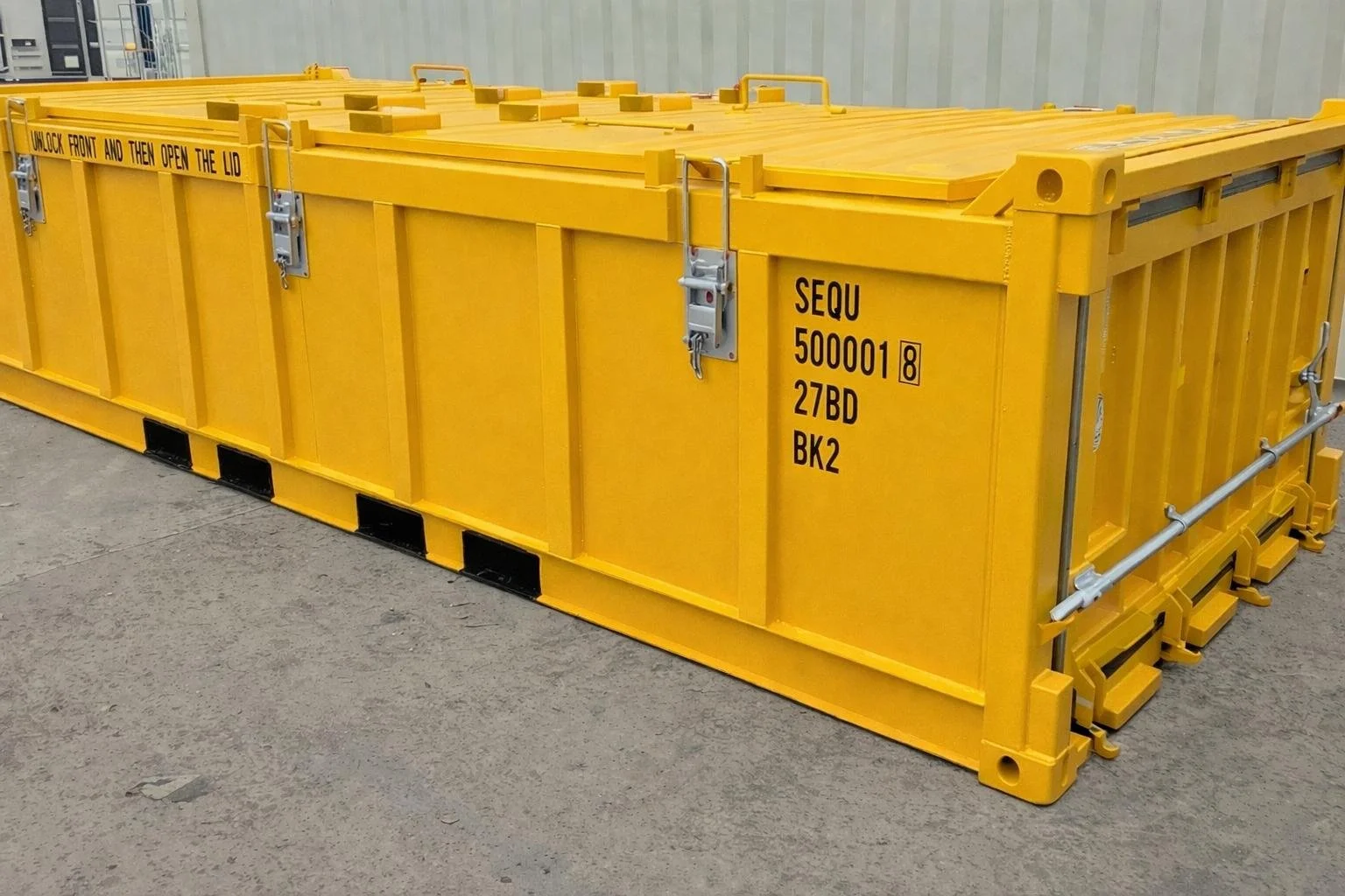 20’ HIGH-DENSITY BULK CONTAINERS yellow shipping container mining