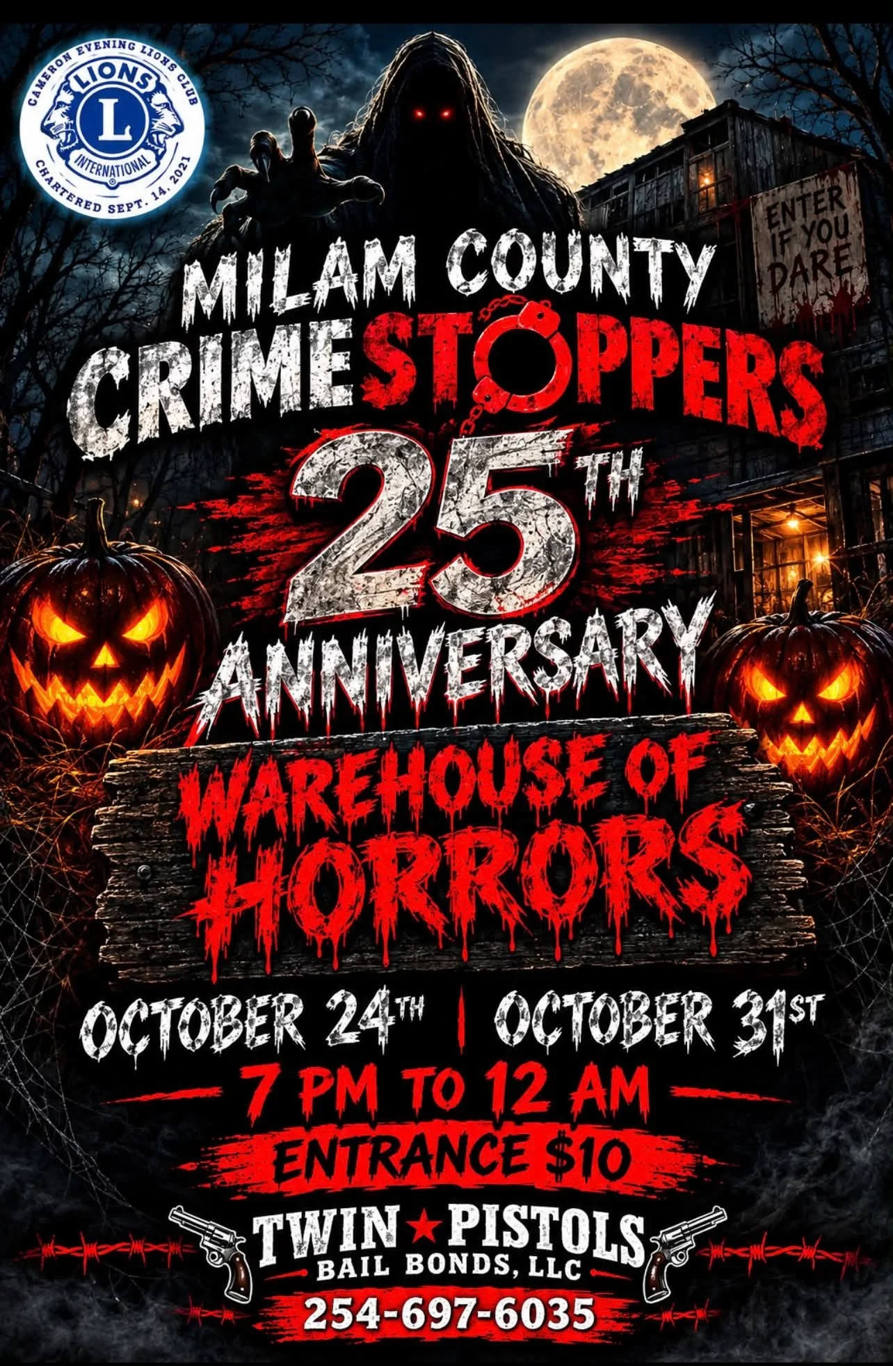 Milam Co. Crime Stoppers & Evening Lions Warehouse of Horrors
