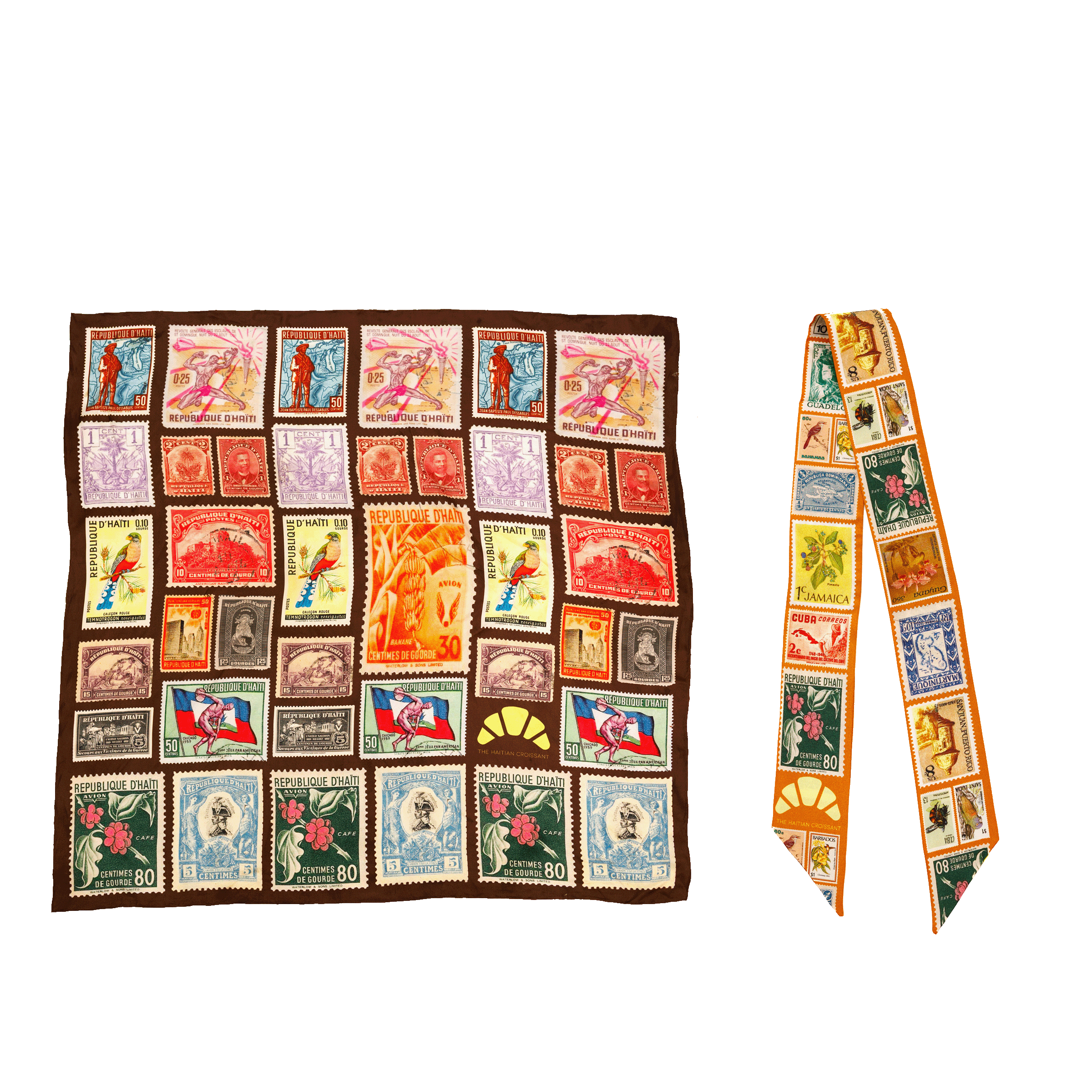 With Love, From... Duo Bundle Vintage Stamp Silk Scarf