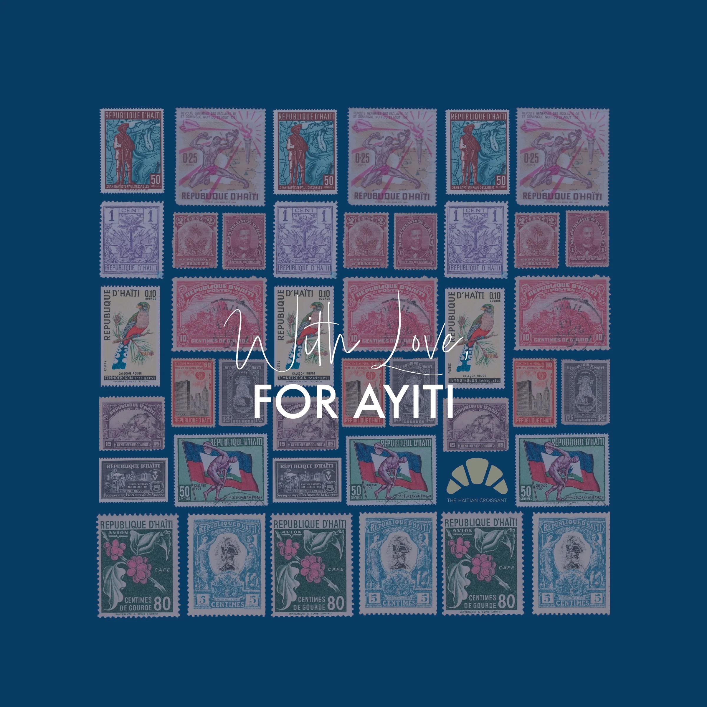 With Love, From Haiti — Vintage Stamp Silk Scarf (JANUARY PRE- ORDER)