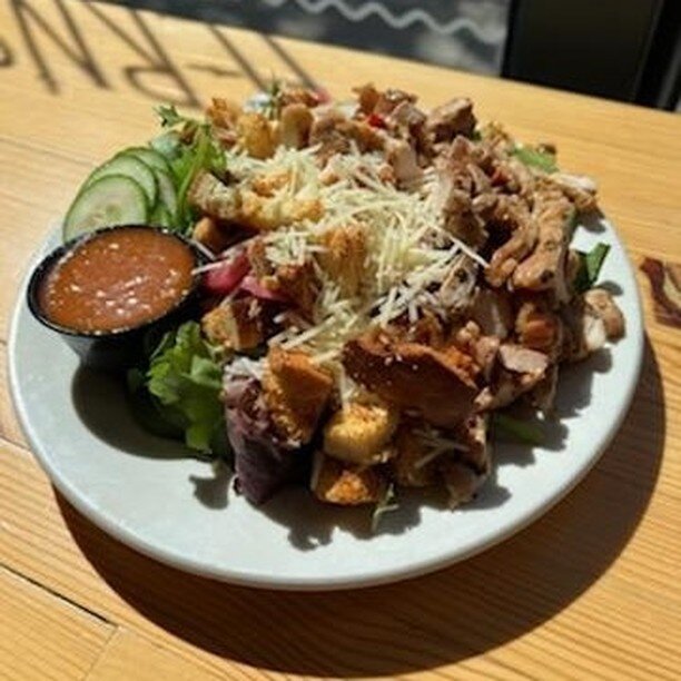 Sneak peek of our First Friday Features!

Italian Chicken Salad - grilled Italian chicken, croutons, onion, carrot, radish, beets, parmesan cheese, and a house made sun dried tomato vinaigrette. 

Blackened Bleu Cheese Burger - blackened burger with 