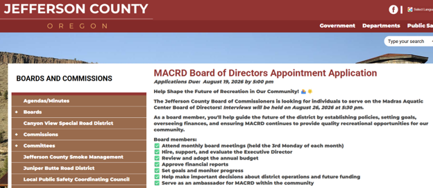 MACRD Board of Directors