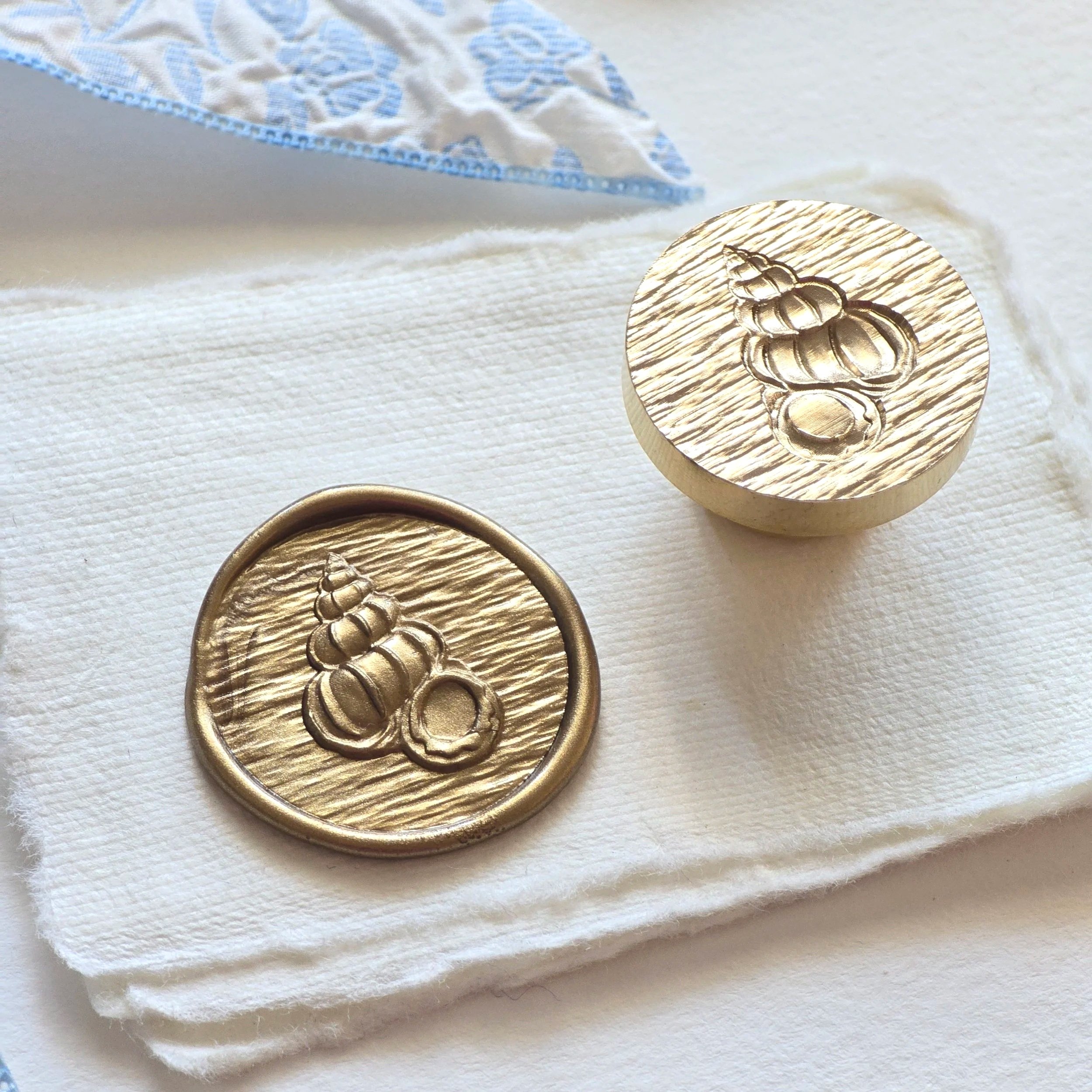 Banded Tulip Seashell Wax Seal Stamp- All Brass 3D Design 25mm