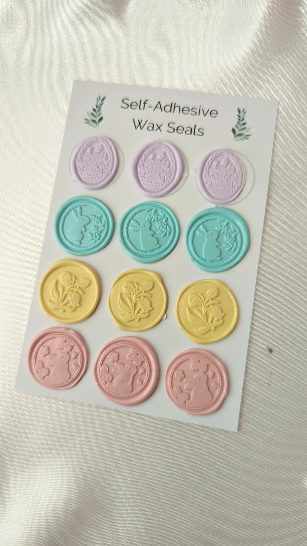 Seasons Greetings Script Wax Seal Stamp with Green Wood Handle #D937CD