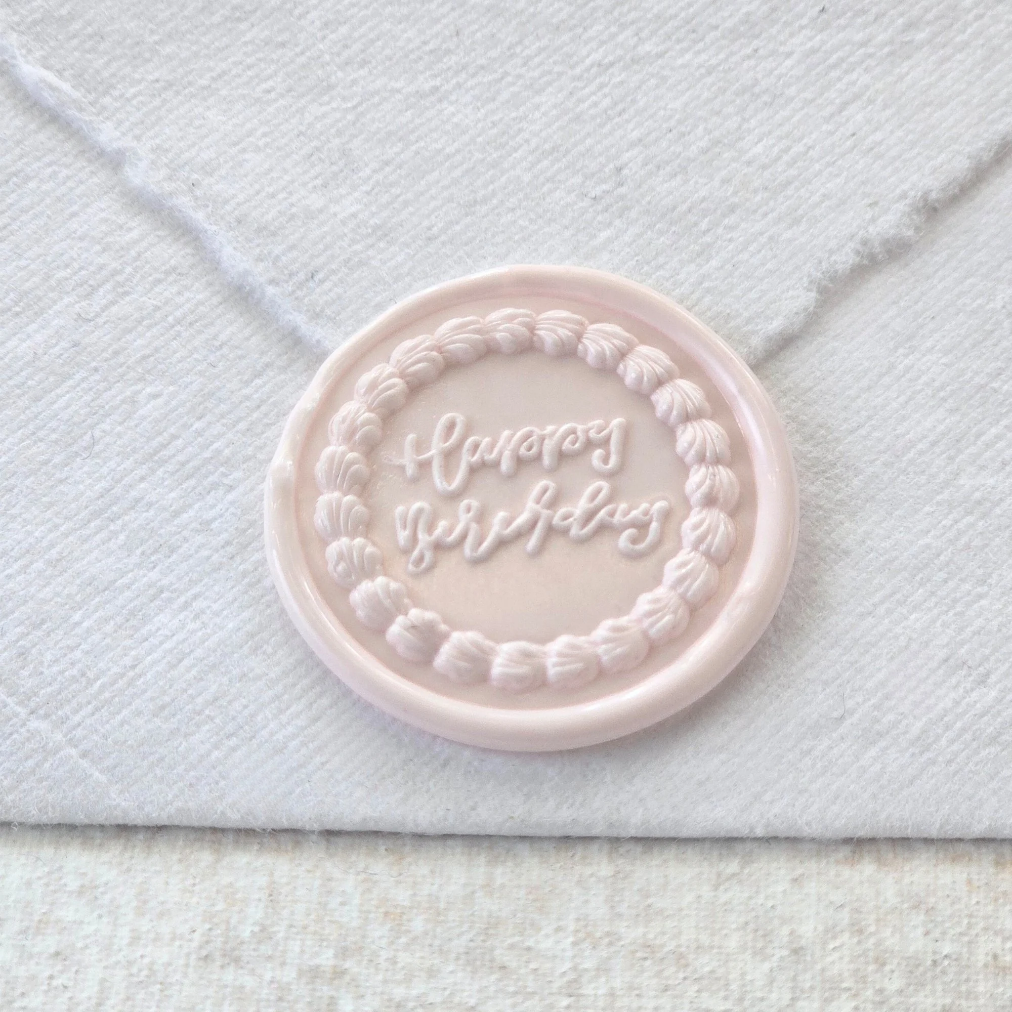 Happy Birthday Cake - Handmade Self-Adhesive Wax Seals