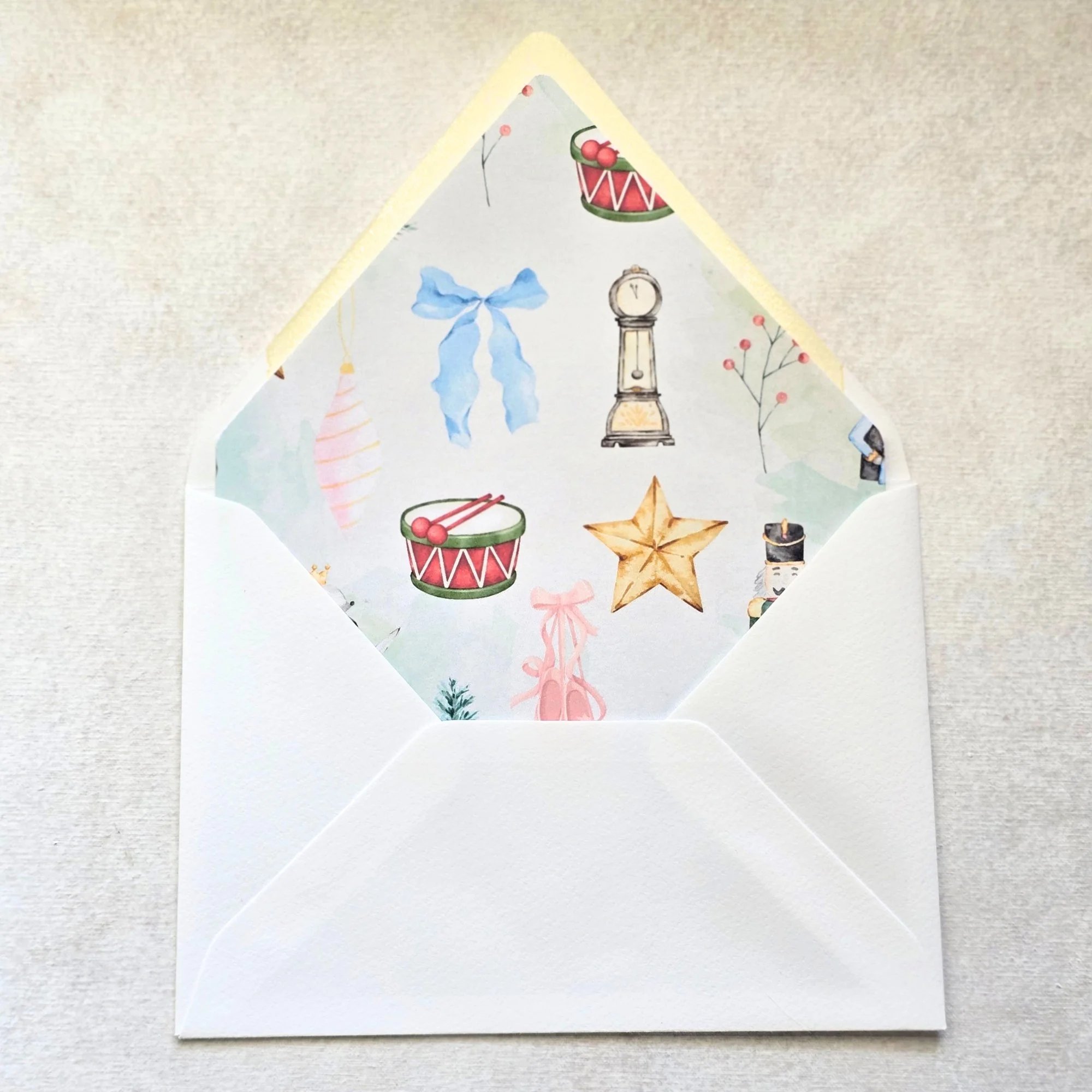 Watercolor Nutcracker - A7  Envelope Liners - Multiple Flaps - Digital Download
