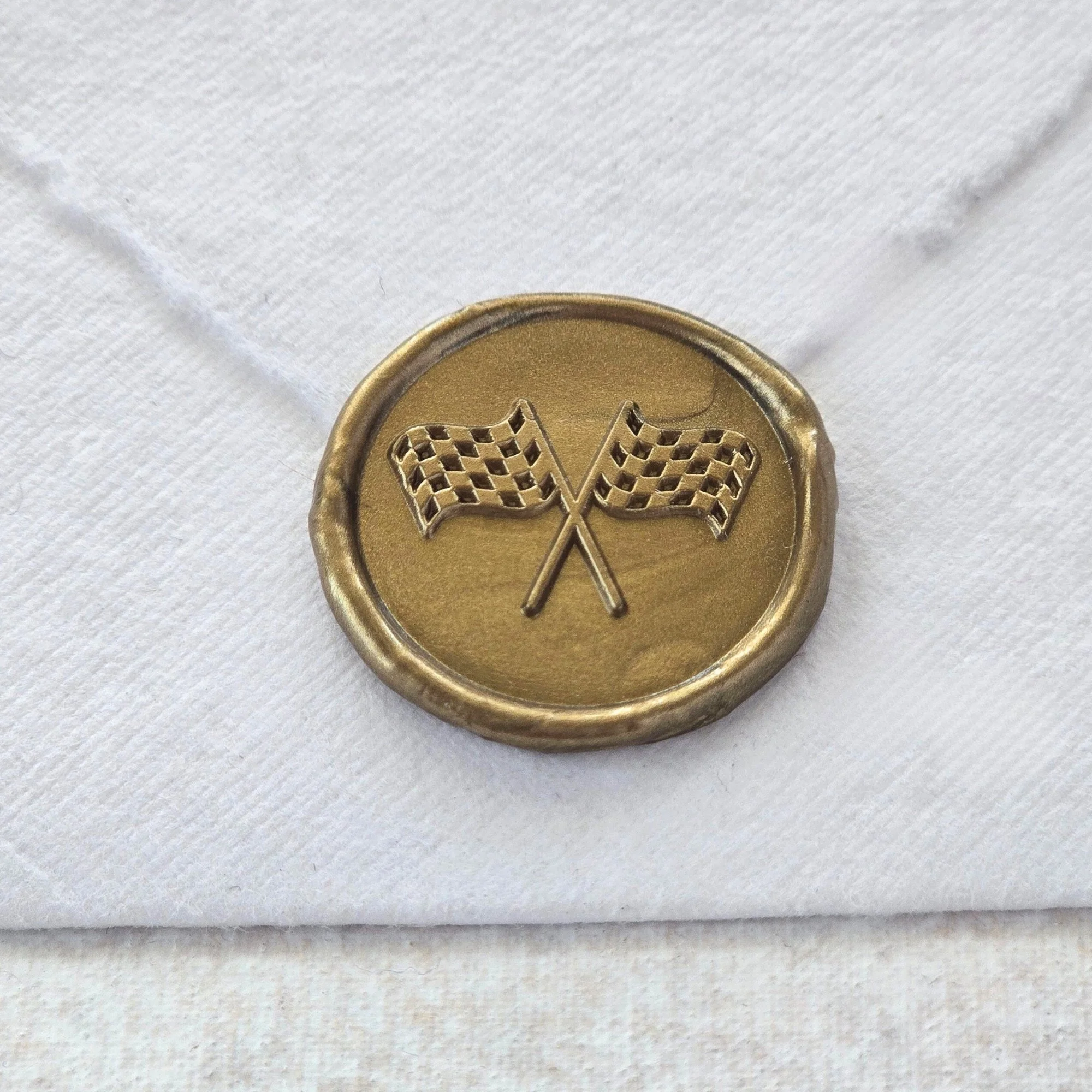 Racing Flags- Handmade Self-Adhesive Wax Seal Stickers