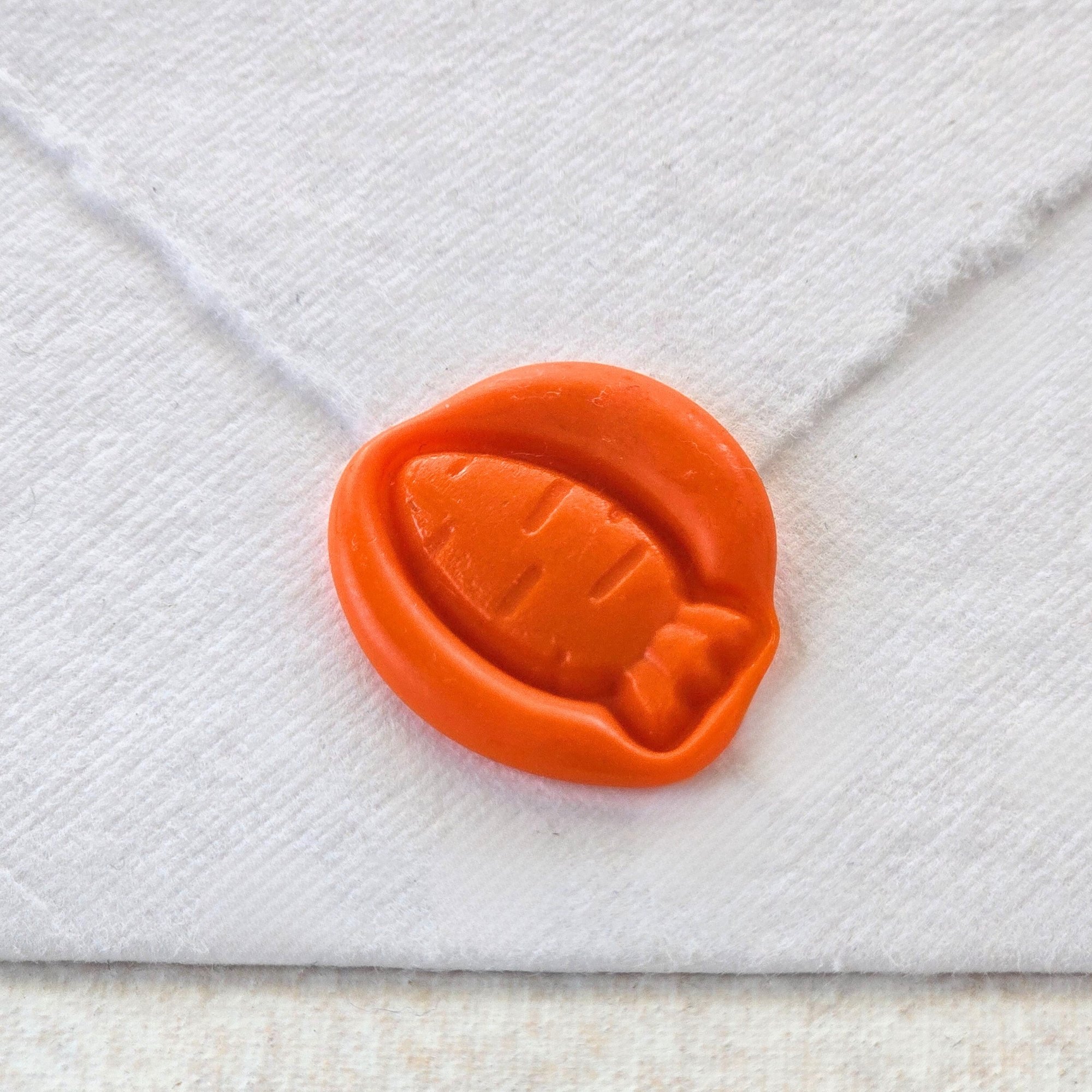 Carrot- Handmade Self Adhesive Wax Seals in Orange