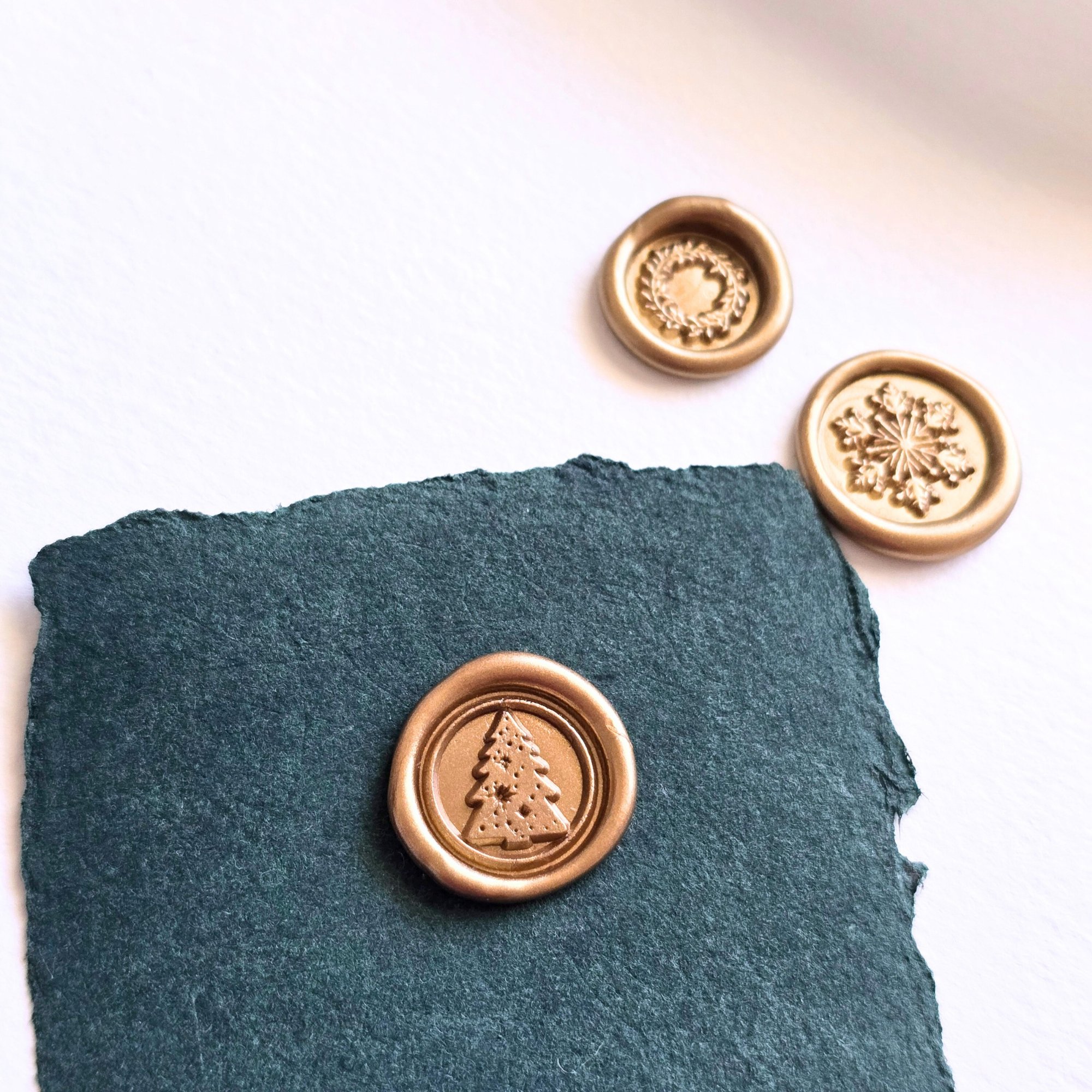Mini Christmas- Handmade Self-Adhesive Wax Seals