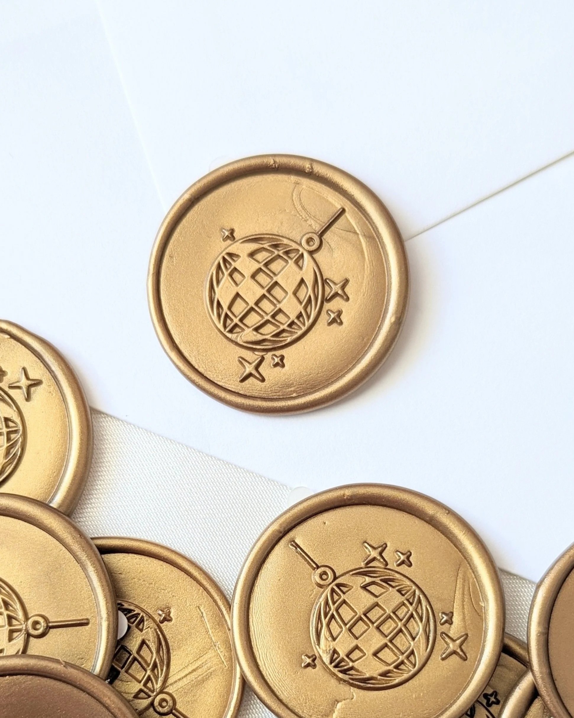Disco Ball Handmade Self- Adhesive Wax Seals