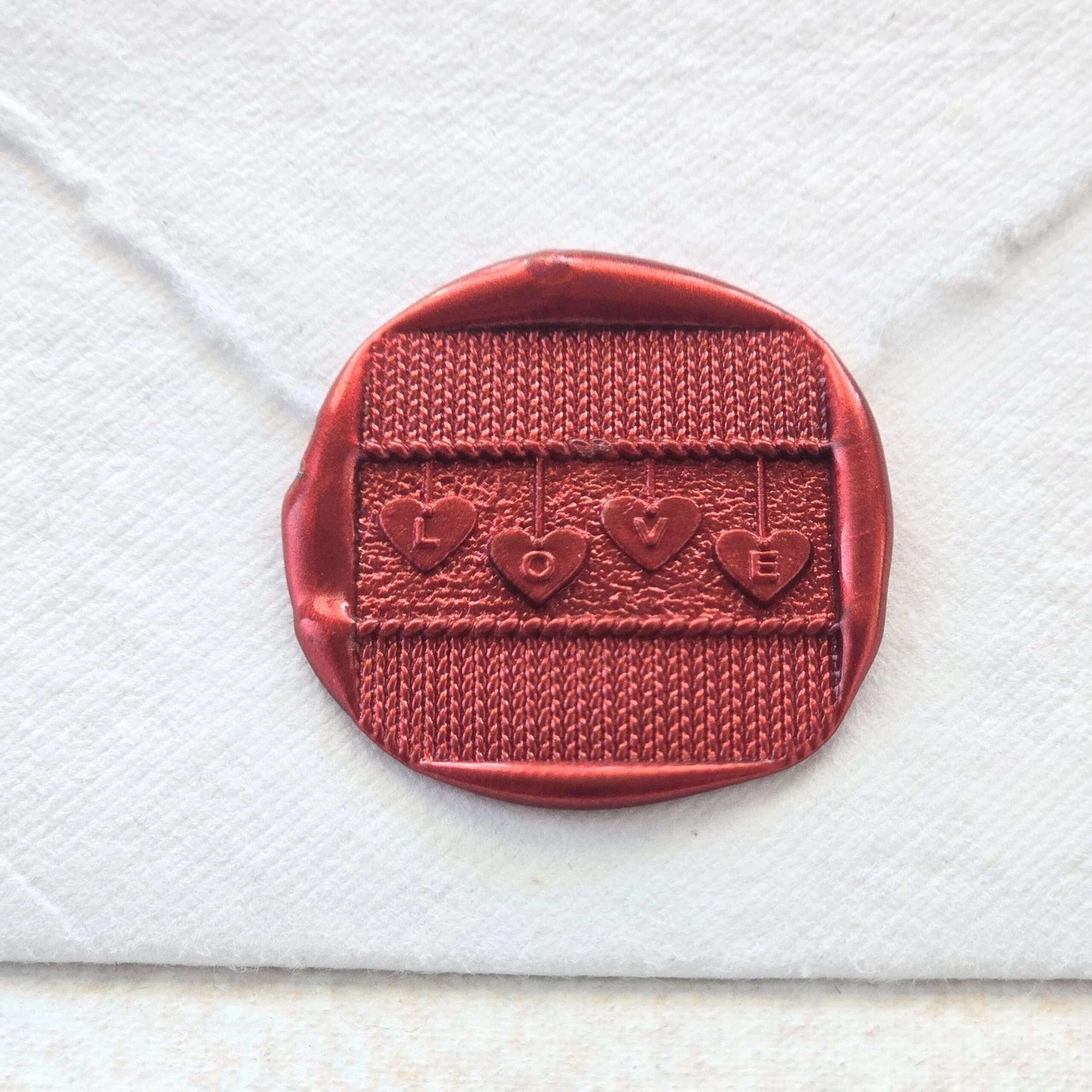 Hearts Full of Love- Handmade Self- Adhesive Wax Seal Stickers