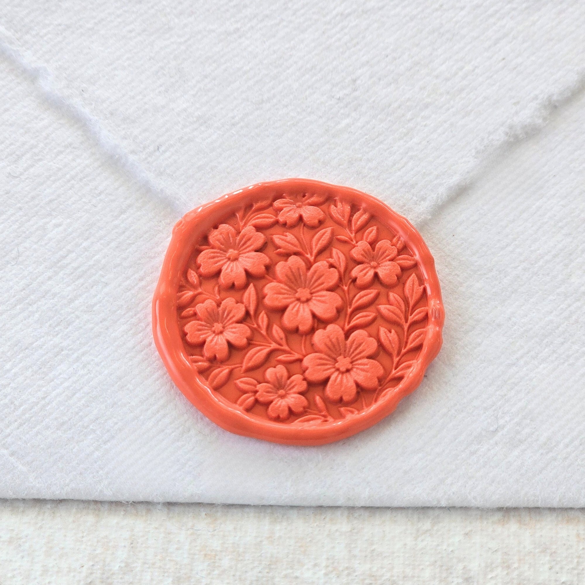 Geranium Blossoms - Handmade Self-Adhesive Wax Seals