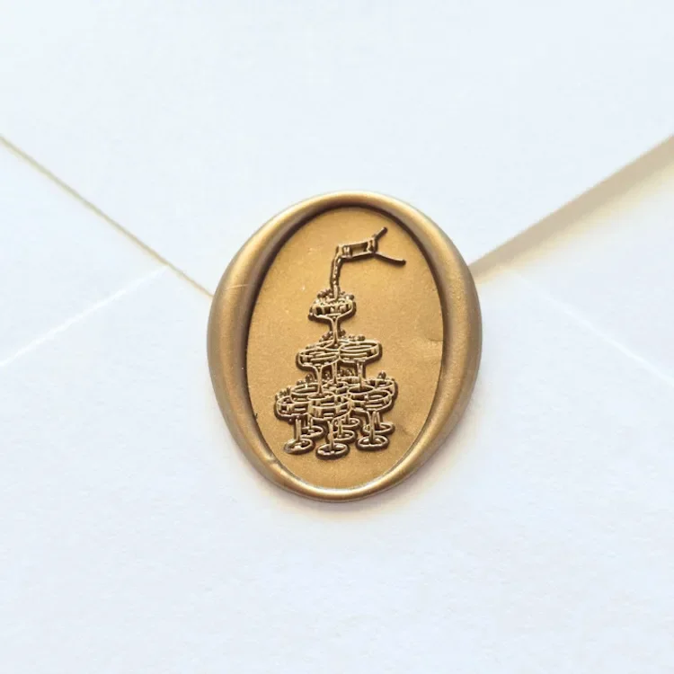 Champagne Tower- Handmade Self-Adhesive Wax Seals