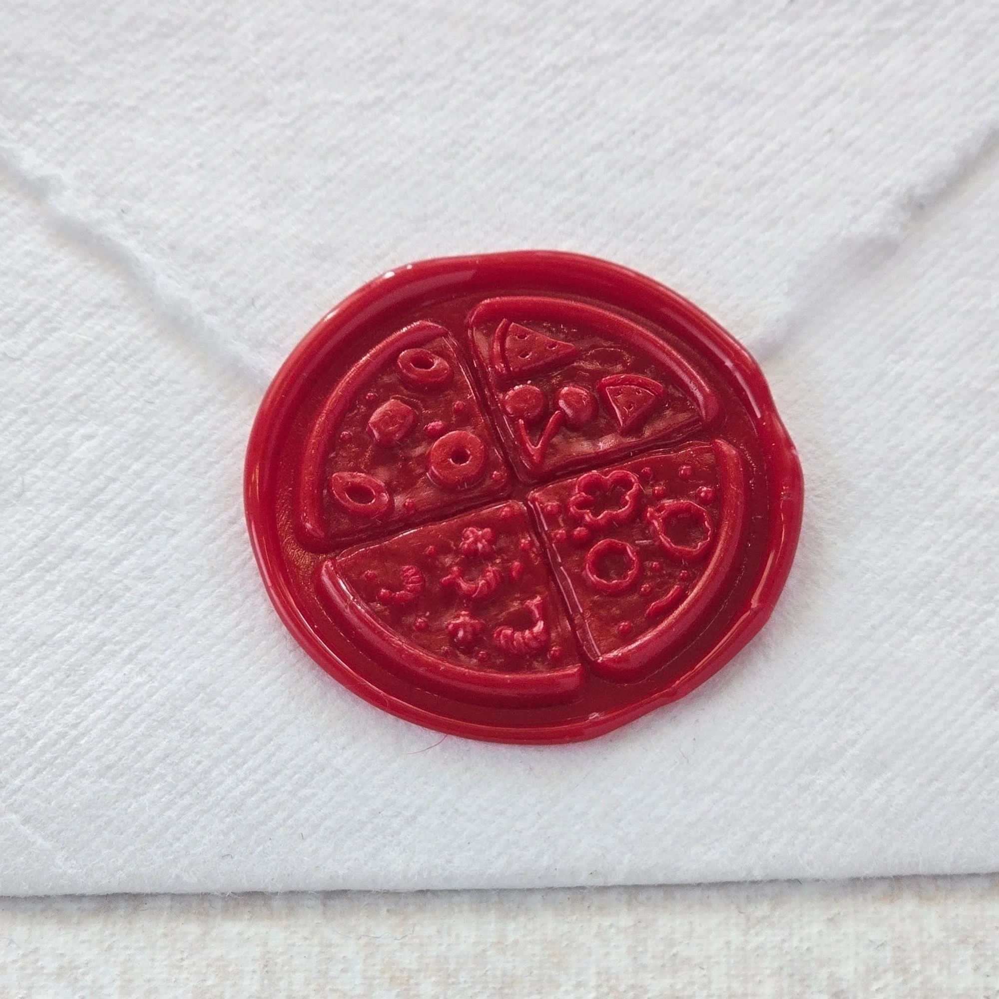Pizza- Customizable Color- Set of 25 Hand- crafted Wax Seals