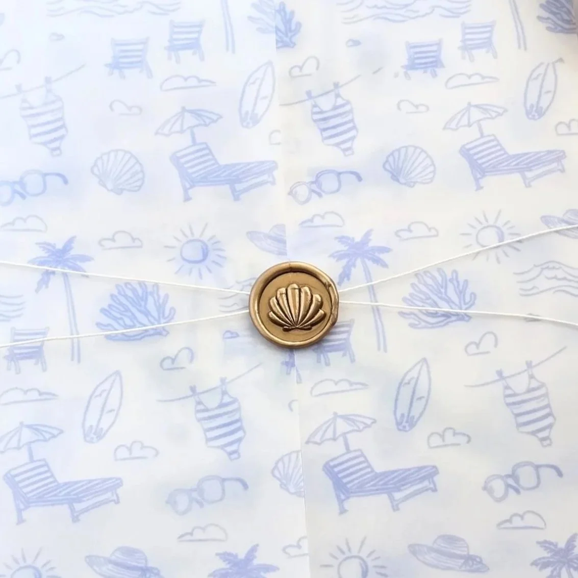 Mini Nautical/Coastal- Handmade Self-Adhesive Wax Seals