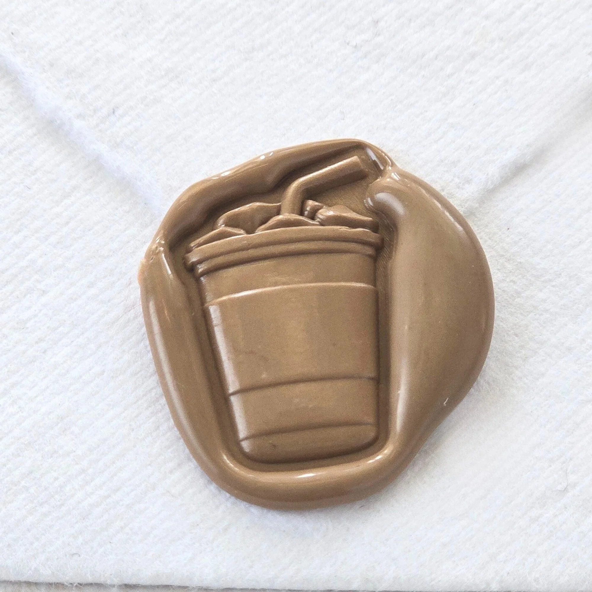 Iced Coffee- Self- Adhesive Hand-Crafted Wax Seals- Mocha