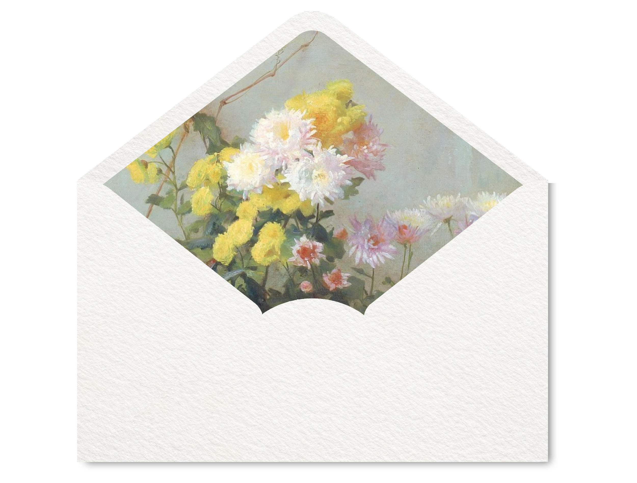 Vintage Yellow Chrysanthemums- A7  Envelope Liners - Multiple Flaps - Digital Download
