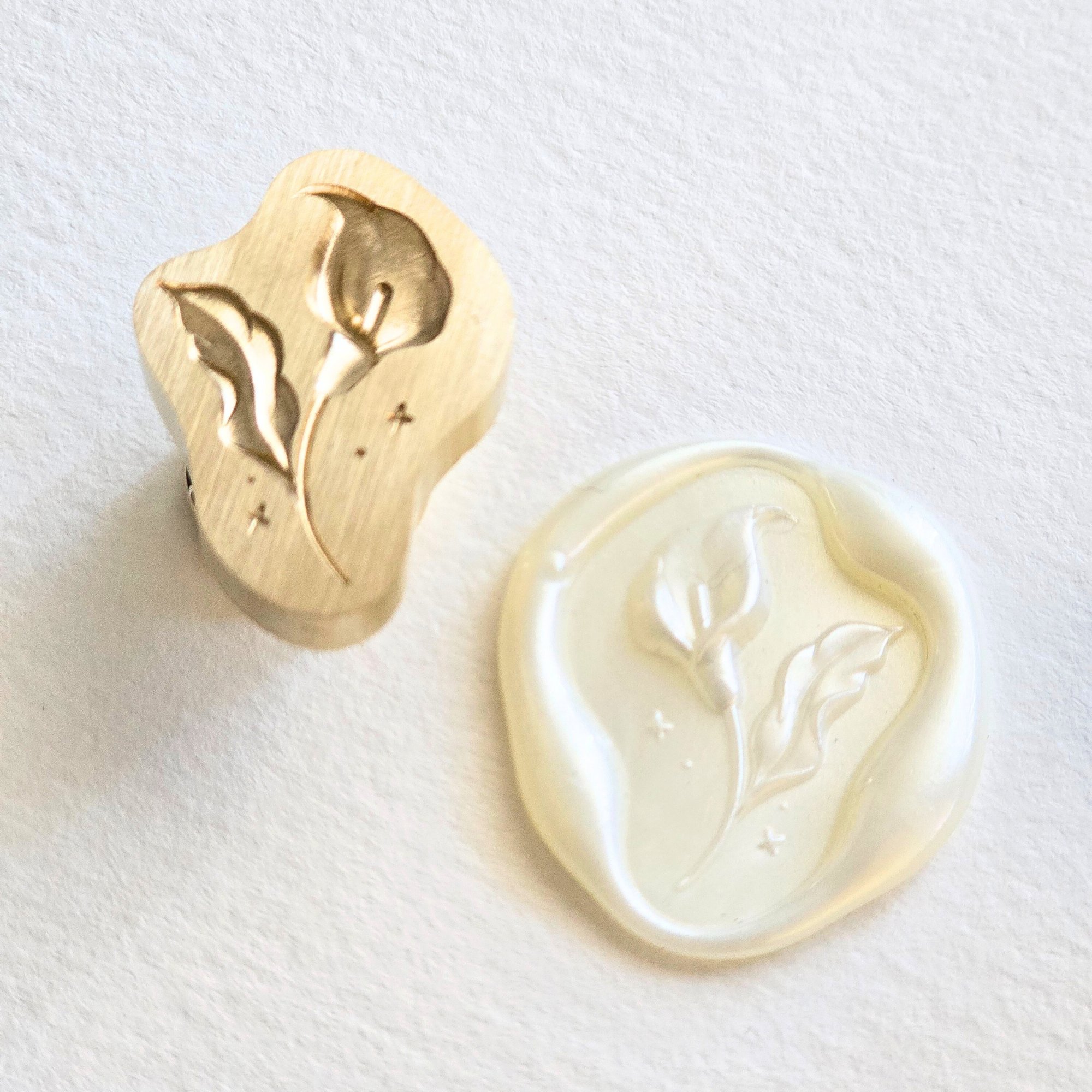 Calla Wax Seal Stamp- All Brass 3D Design 25mm