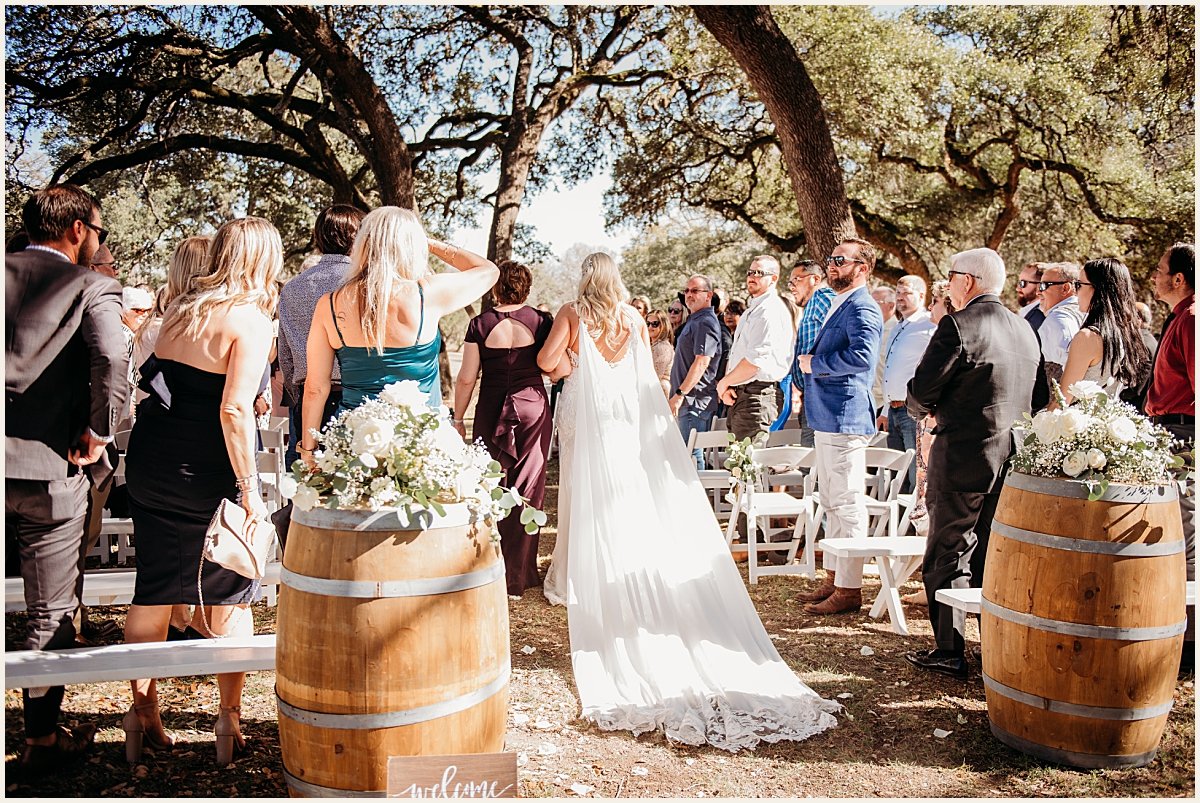 Bride and her mother walking in for the ceremony | Lauren Crumpler Photography | Texas Wedding Photographer