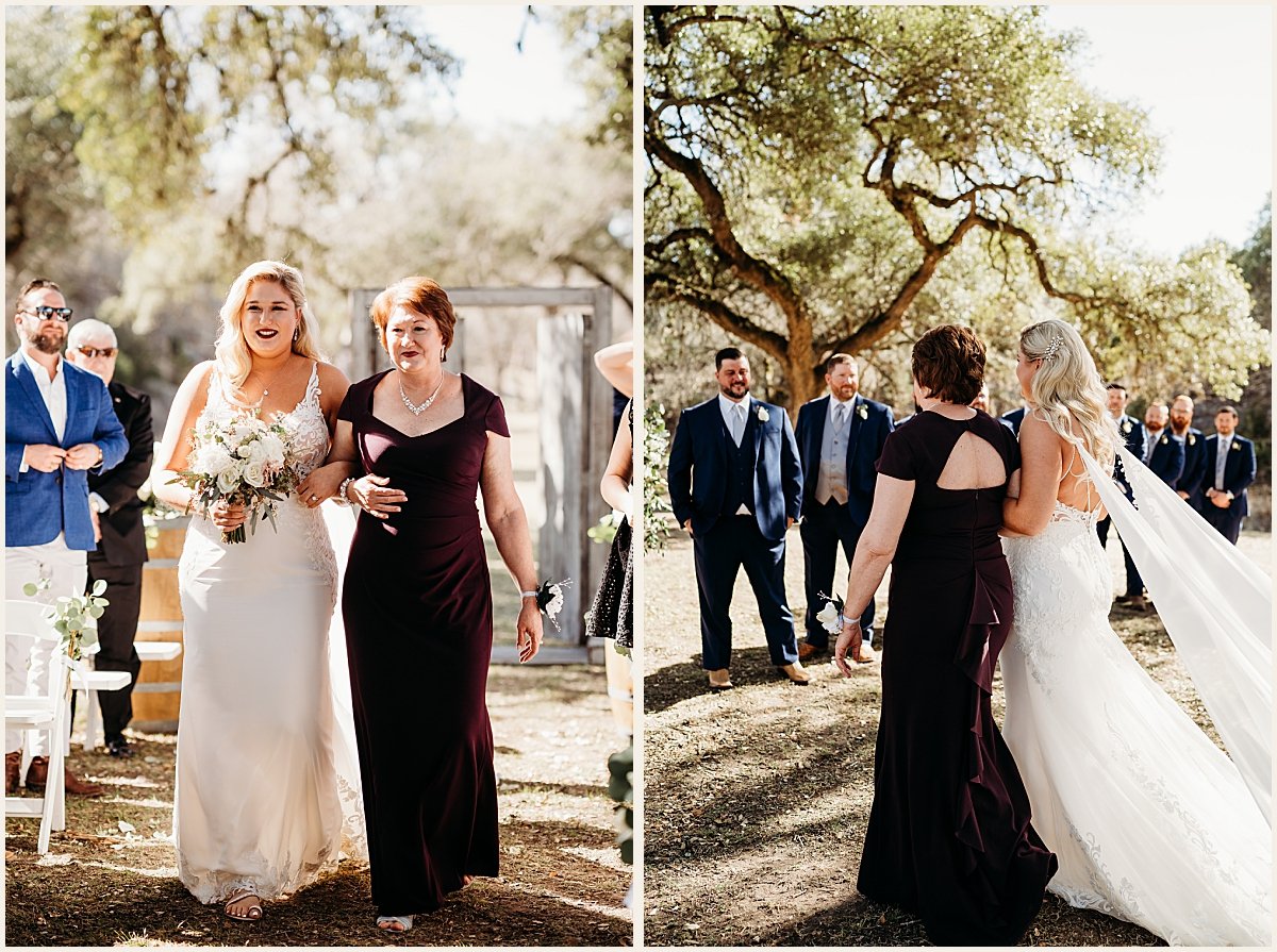 Bride and her mother walking in for the ceremony | Lauren Crumpler Photography | Texas Wedding Photographer
