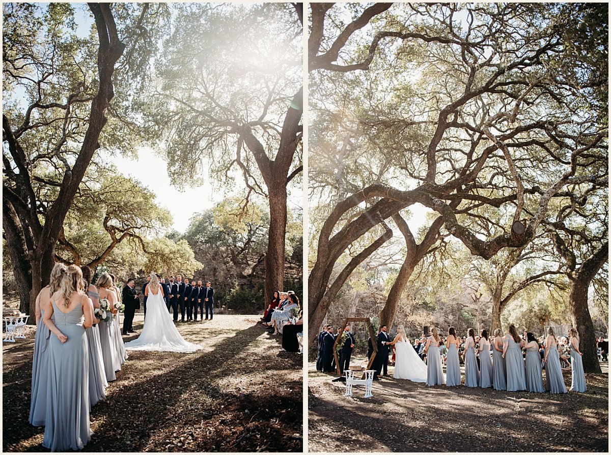 Bride and groom standing at the alter exchanging vows | Lauren Crumpler Photography | Texas Wedding Photographer