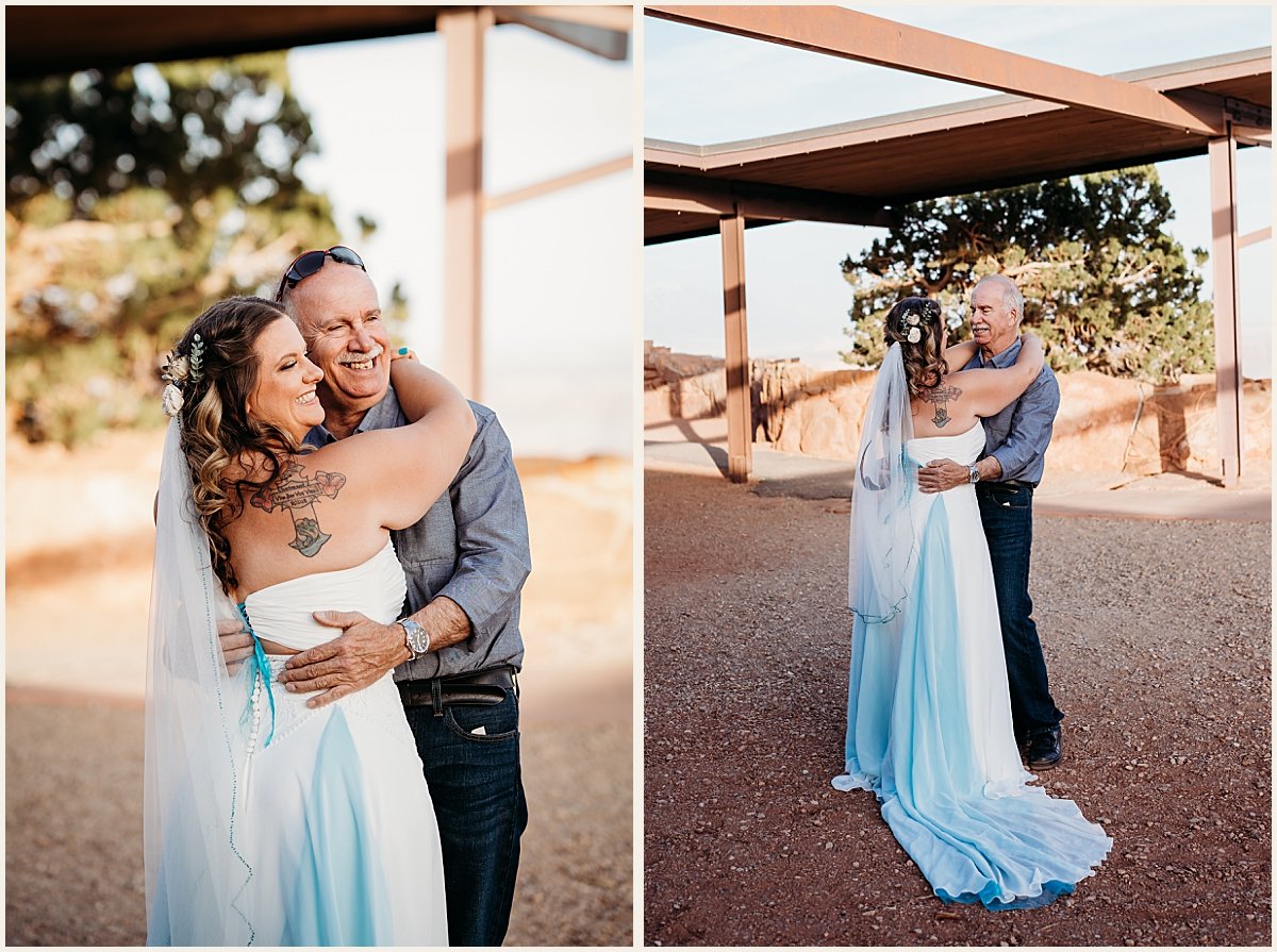 Father Daughter Dance at Moab Elopement Reception | Lauren Crumpler Photography | Elopement Wedding Photographer