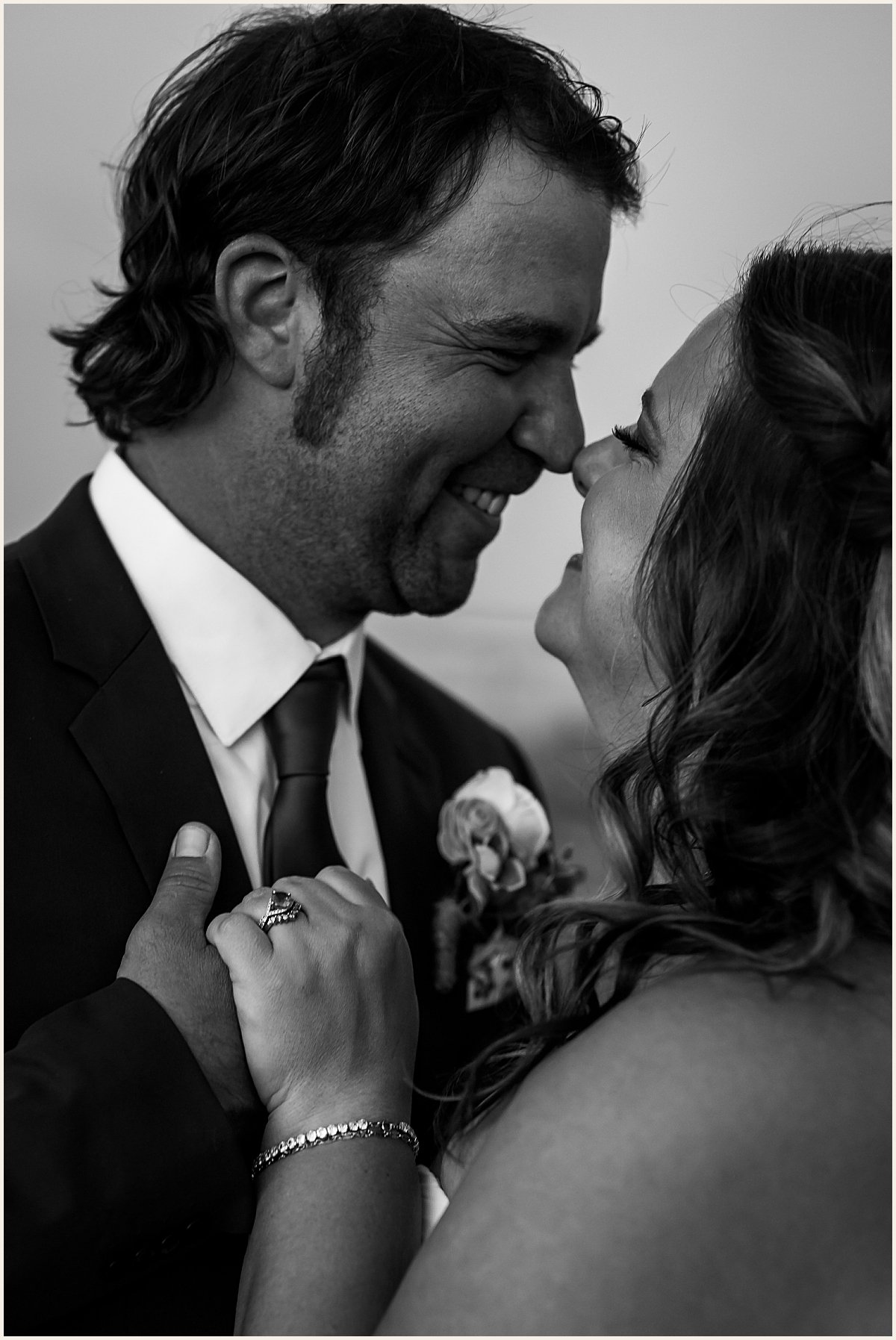 Bride and groom black and white romantic wedding portraits | Lauren Crumpler Photography | Elopement Wedding Photographer