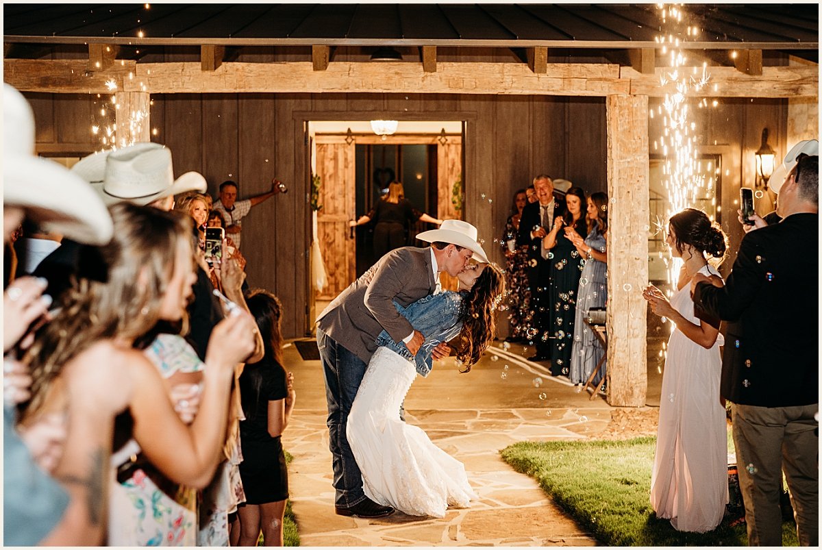 Bride &amp; Groom's sparkler grand exit at summer wedding in Fredericksburg | Lauren Crumpler Photography | Texas Wedding Photographer