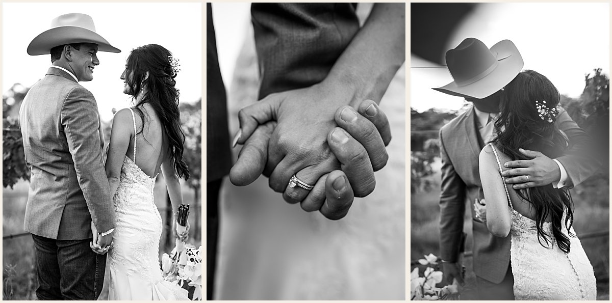Bride &amp; Groom golden hour Fredericksburg vineyard wedding portraits in the summer | Lauren Crumpler Photography | Texas Wedding Photographer