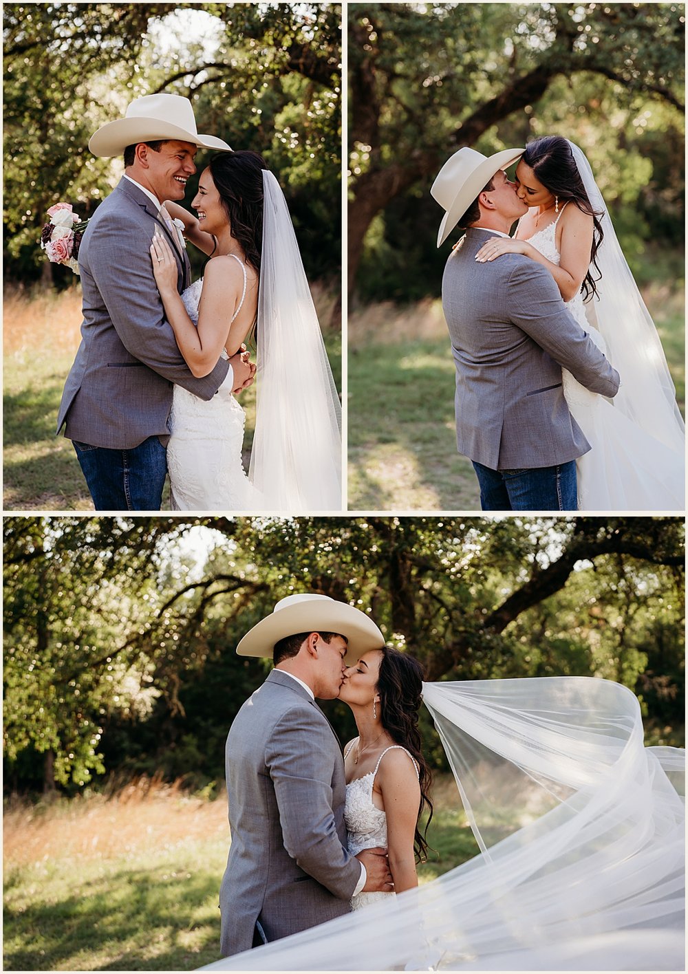 Bride &amp; Groom Romantic summer hill country wedding portraits | Lauren Crumpler Photography | Texas Wedding Photographer