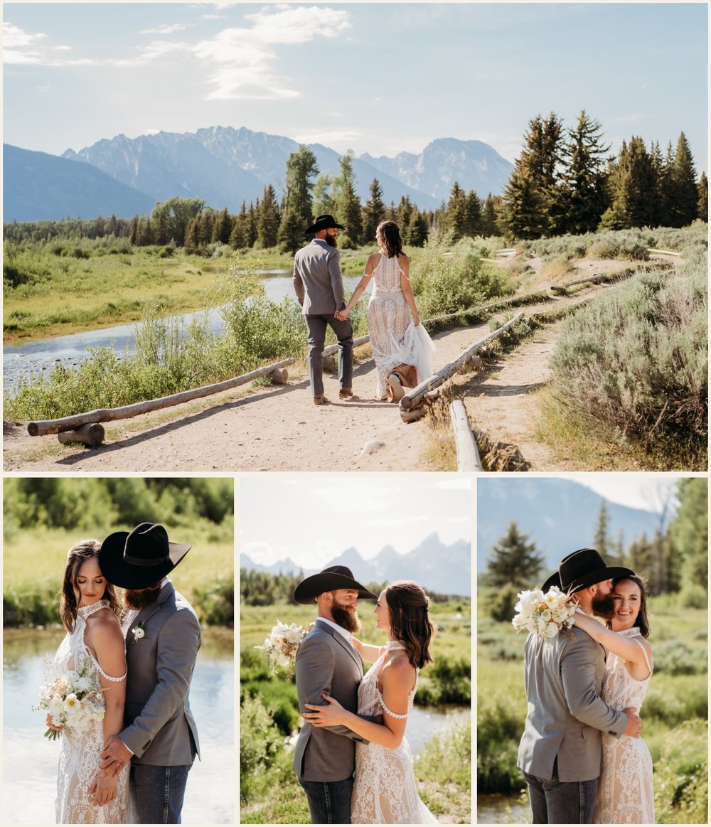 Bride and Groom Wedding Portraits at Grand Teton National Park | Lauren Crumpler Photography | Elopement Wedding Photographer