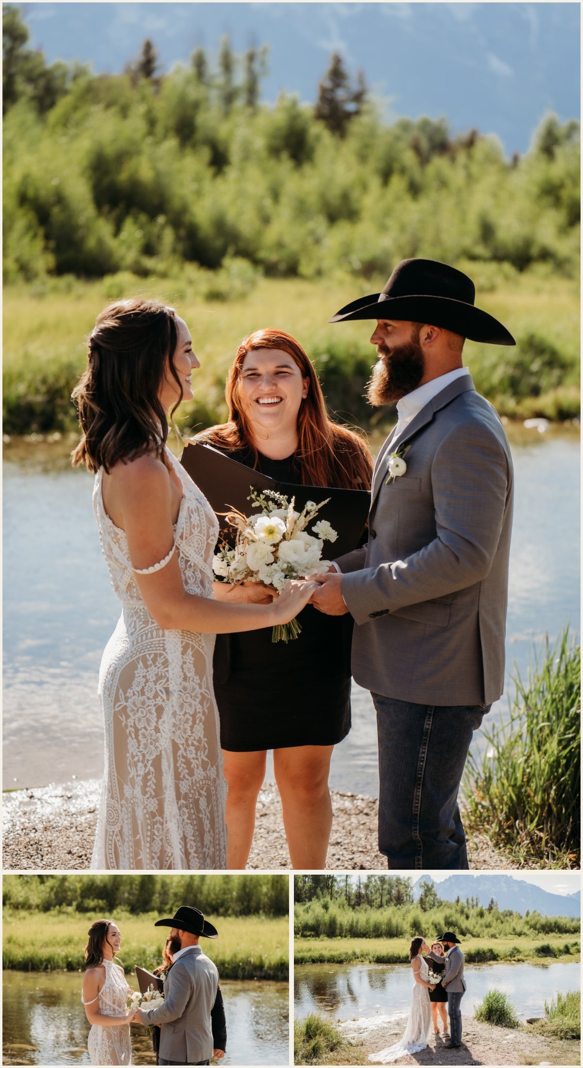 Wedding Ceremony at Schwabacher Landing in Wyoming | Lauren Crumpler Photography | Elopement Wedding Photographer