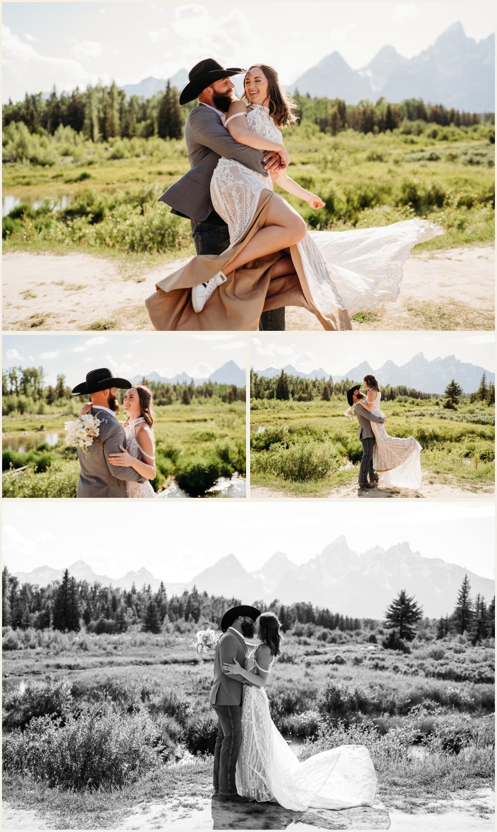 Bride and Groom Wedding Portraits at Grand Teton National Park | Lauren Crumpler Photography | Elopement Wedding Photographer