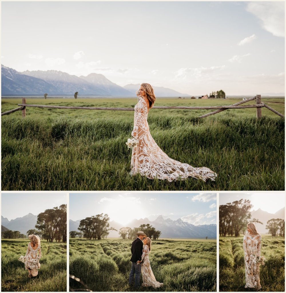 Bridal Wedding Portraits at Grand Teton National Park | Lauren Crumpler Photography | Elopement Wedding Photographer