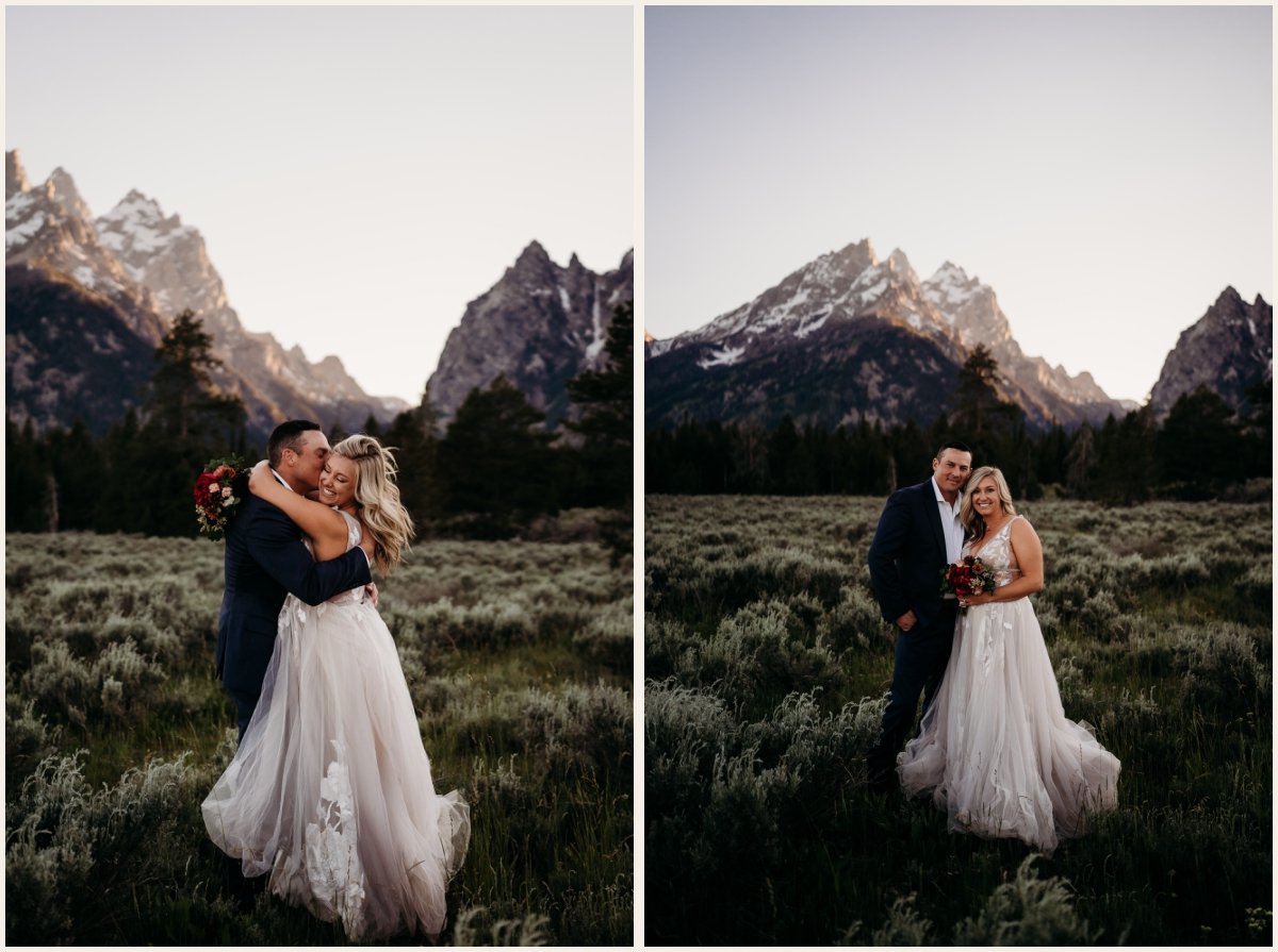 Bride and Groom Elopement Portraits in Grand Teton National Park | Lauren Crumpler Photography | Wyoming Wedding Photographer
