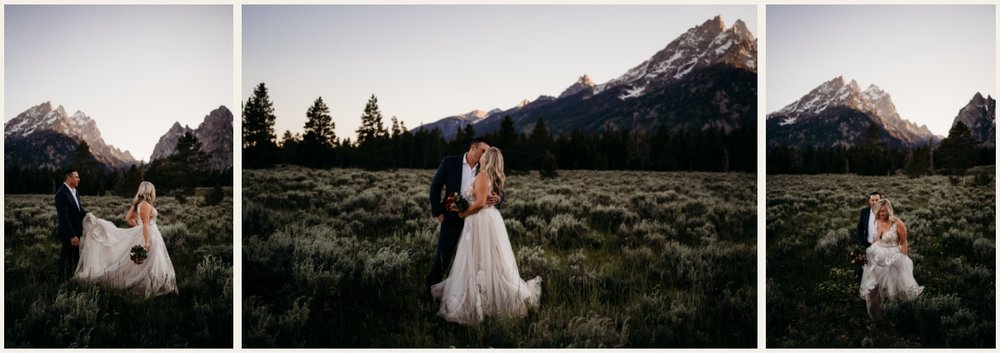 Bride and Groom Mountain Wedding Portraits in Grand Teton National Park | Lauren Crumpler Photography | Elopement Wedding Photographer