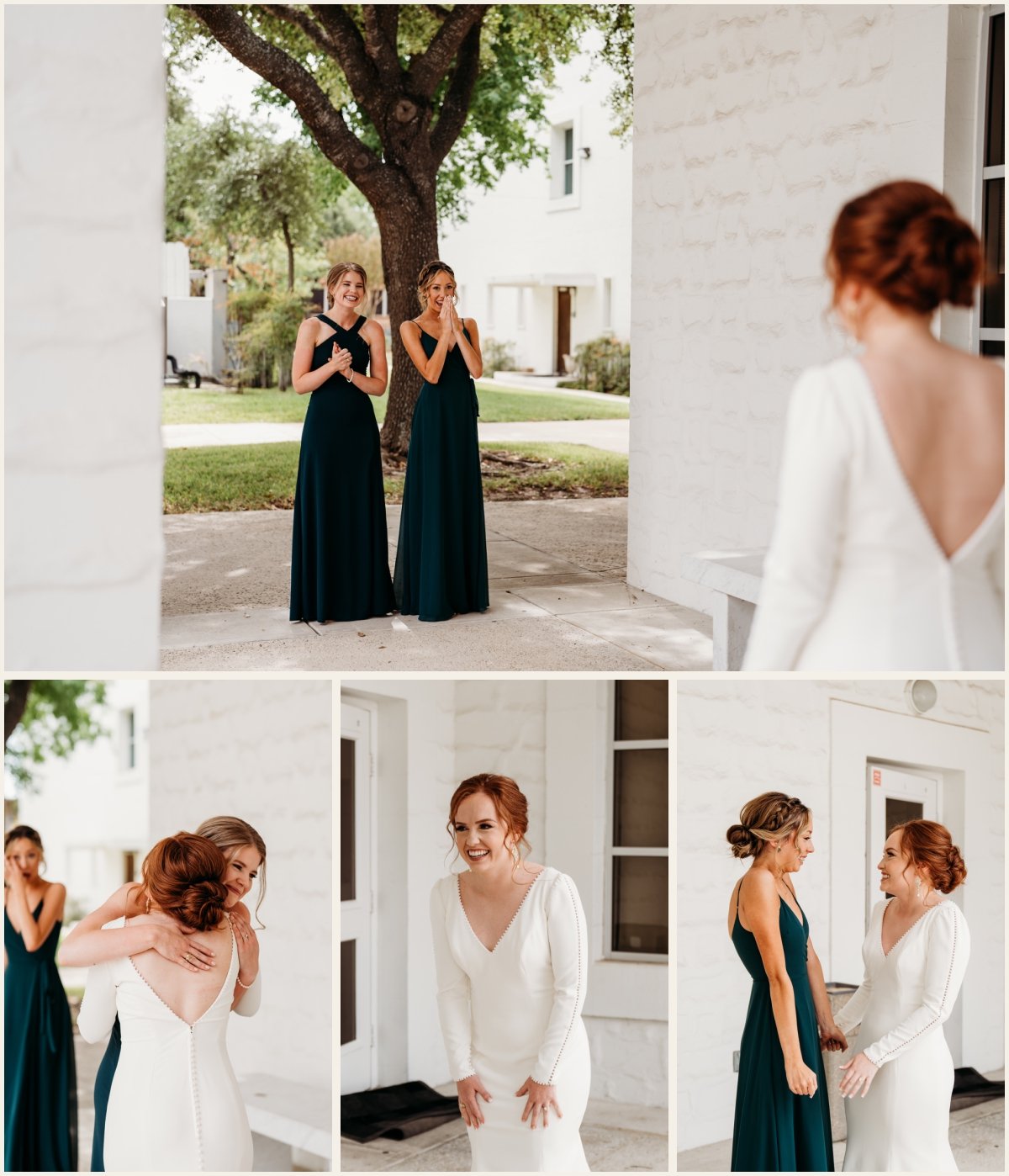 Bride dress reveal to bridesmaids | Lauren Crumpler Photography | Texas Wedding Photographer