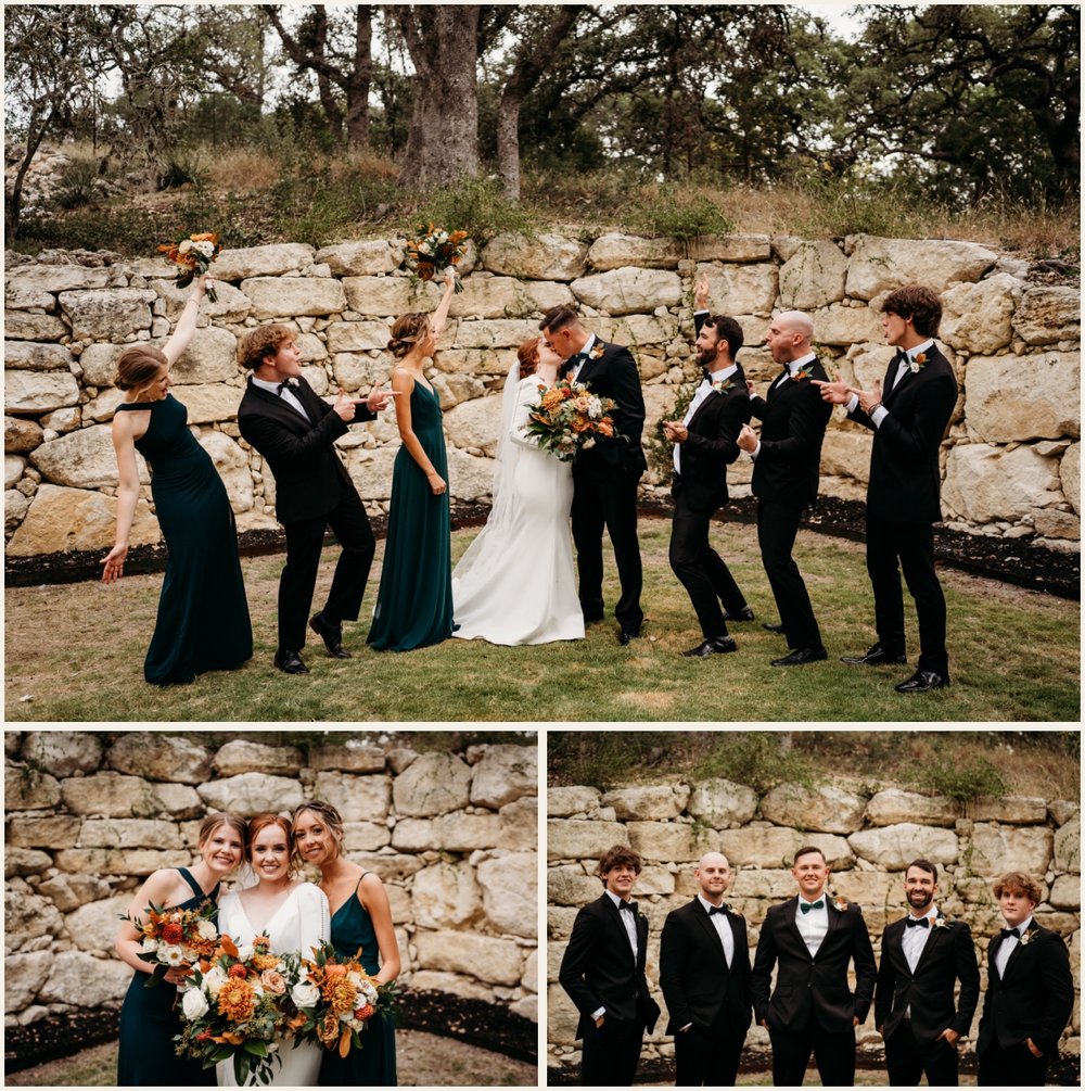 Wedding party portraits at Hayes Hollow, Hidden Falls | Lauren Crumpler Photography | Texas Wedding Photographer