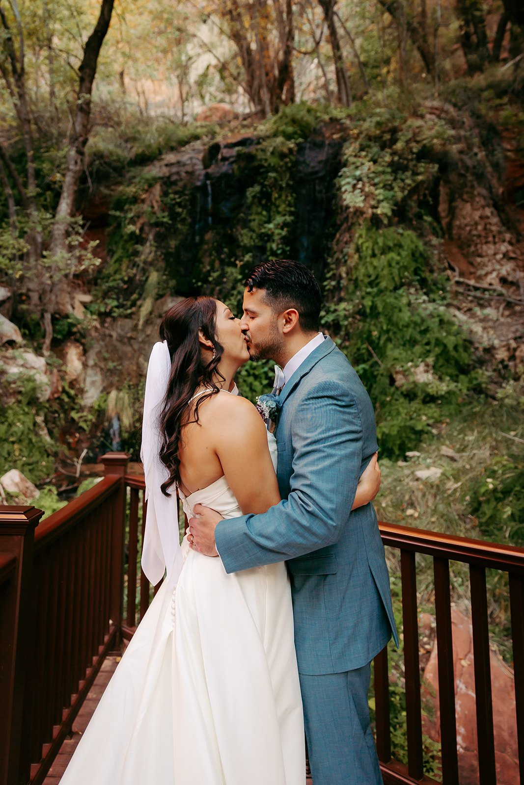  Bride and Groom kissing at the end of the ceremony 