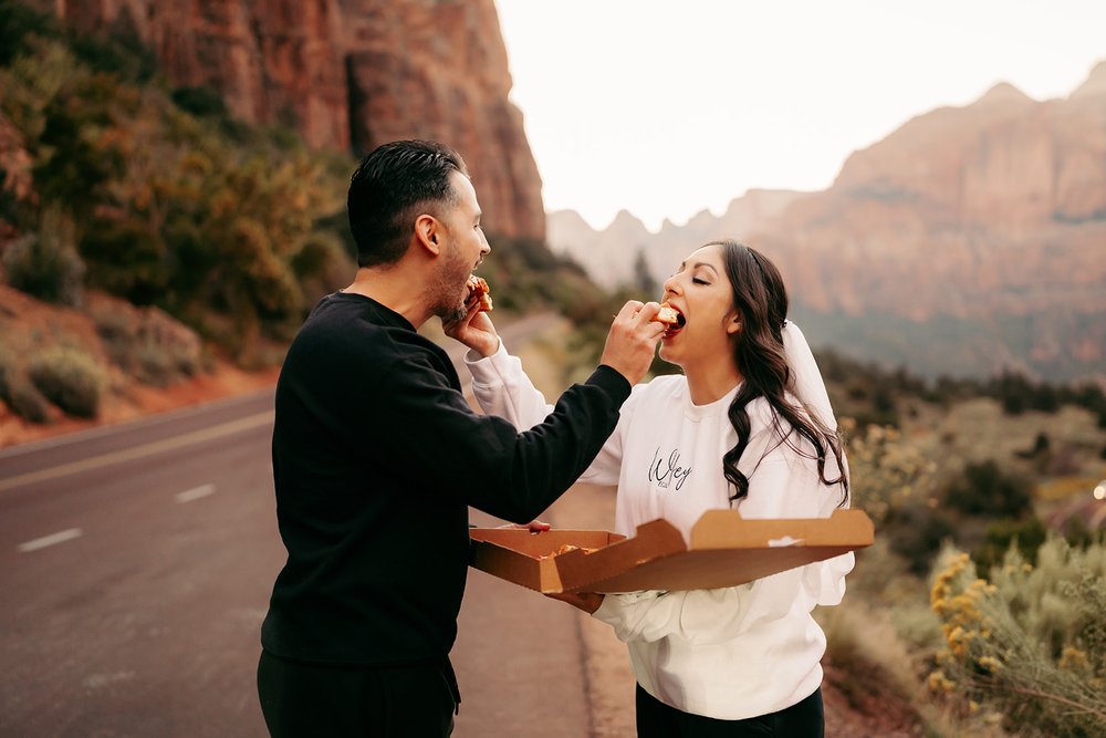  Bride and Groom during their sunset photoshoot 