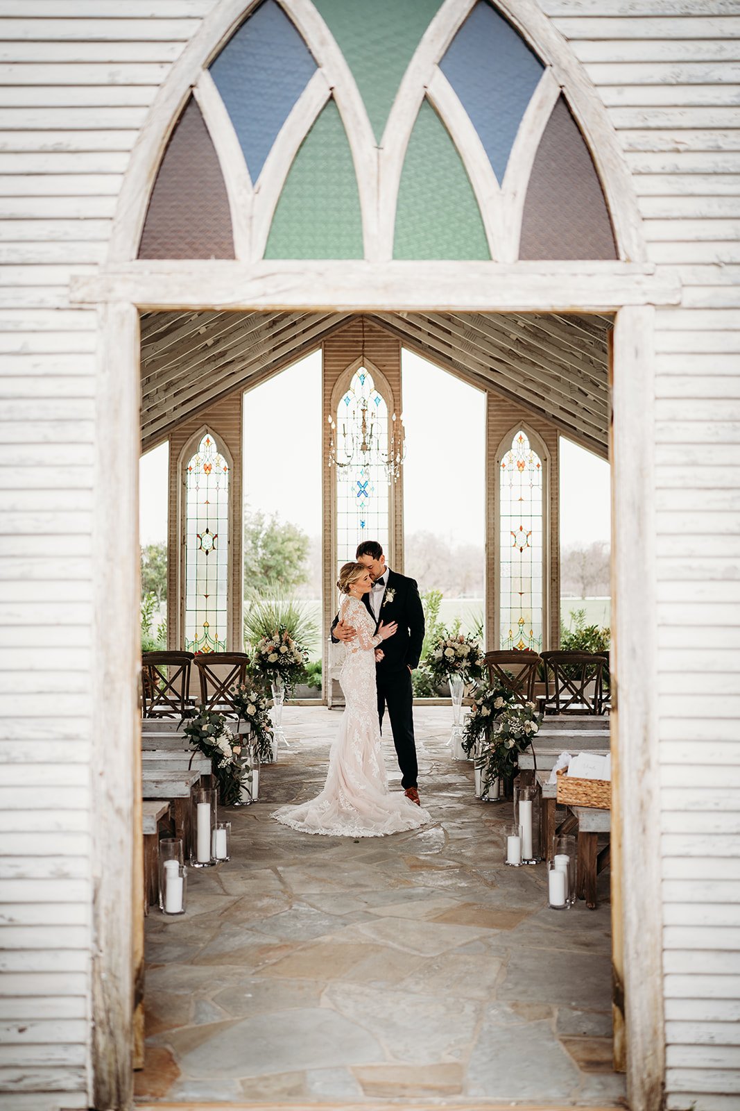  Bride and Groom at the chapel 