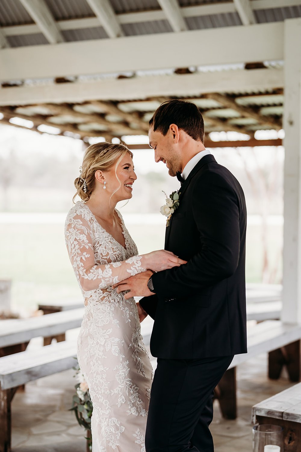  Stunning bride and groom after their first touch  