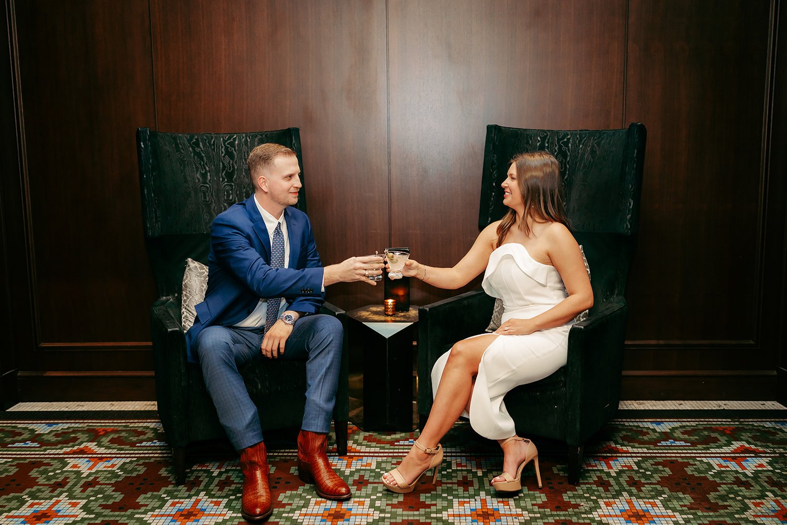 Elegant Engagement Session at St. Anthony Hotel, TX