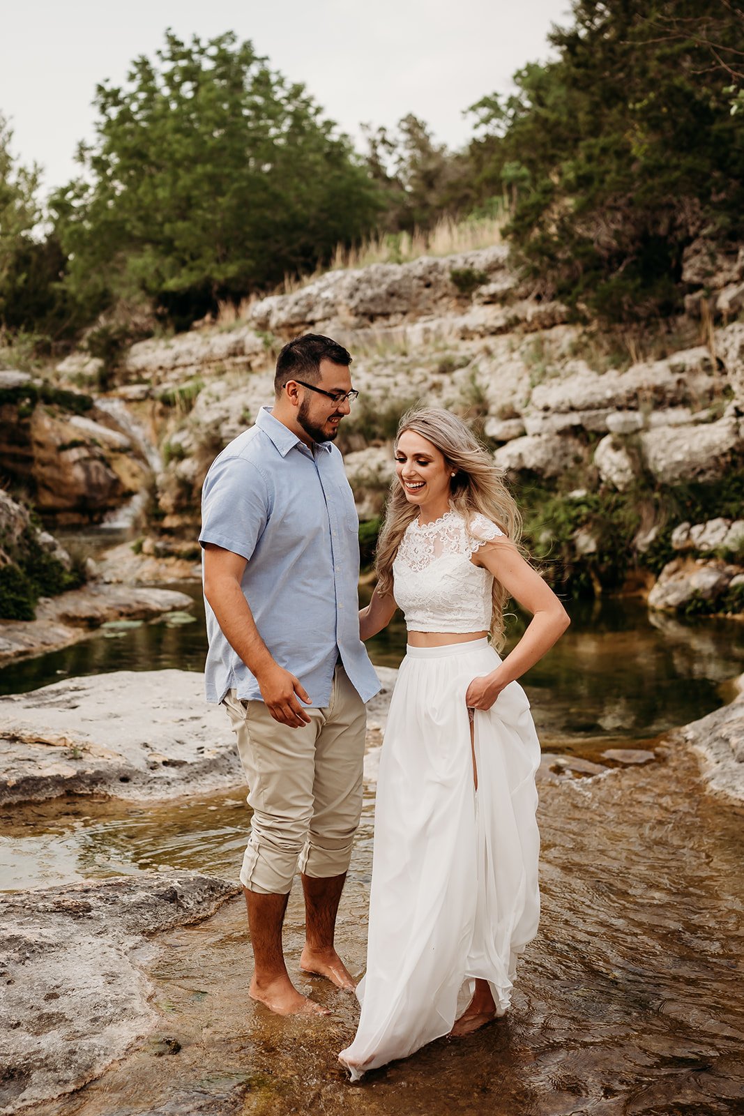 Romantic Summer Engagement Session at Riding River Ranch